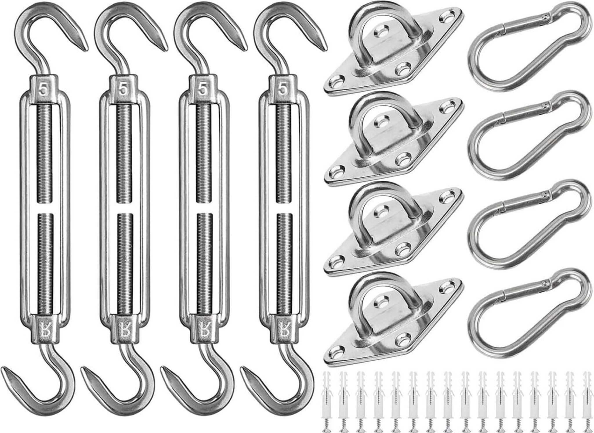 FELIXLEO Sonnensegel Sonnensegel Befestigung Kit M5 Edelstahl Spanner Zubehör Garten