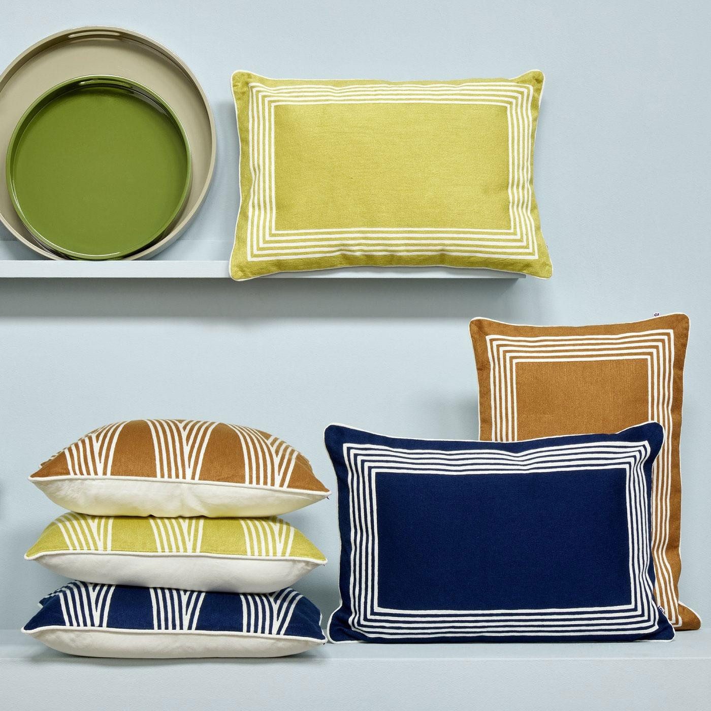 Lambert Kissenhülle Kissen Cannes Indigo Weiß