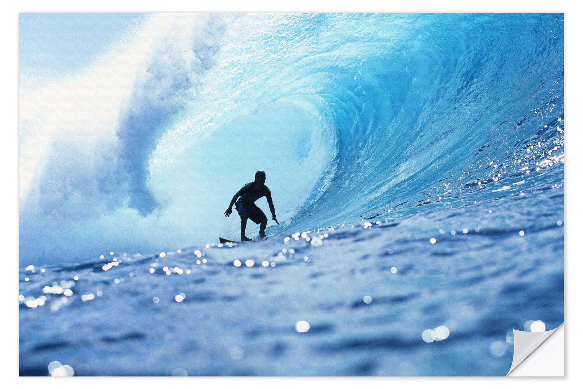 Posterlounge Wandfolie Vince Cavataio, Surfer in der Pipeline Barrel, Badezimmer Maritim Fotografie