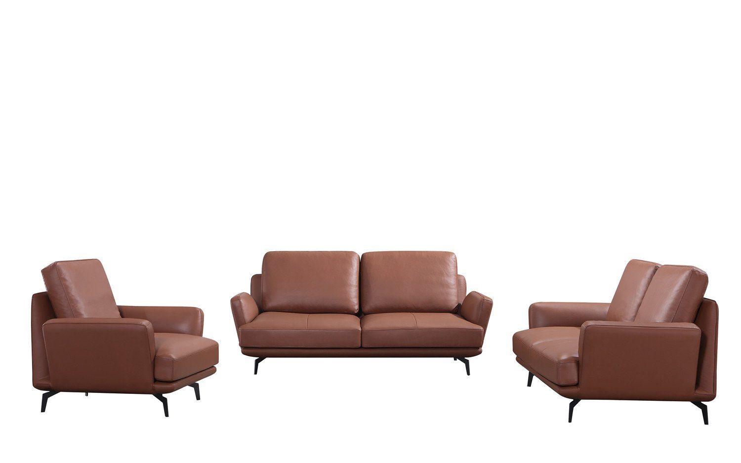 JVmoebel Sofa Senf Ledersofas Sofagarnitur 3+2+1 Sitzer Set Garnitur Polstersofa, Made in Europe Braun