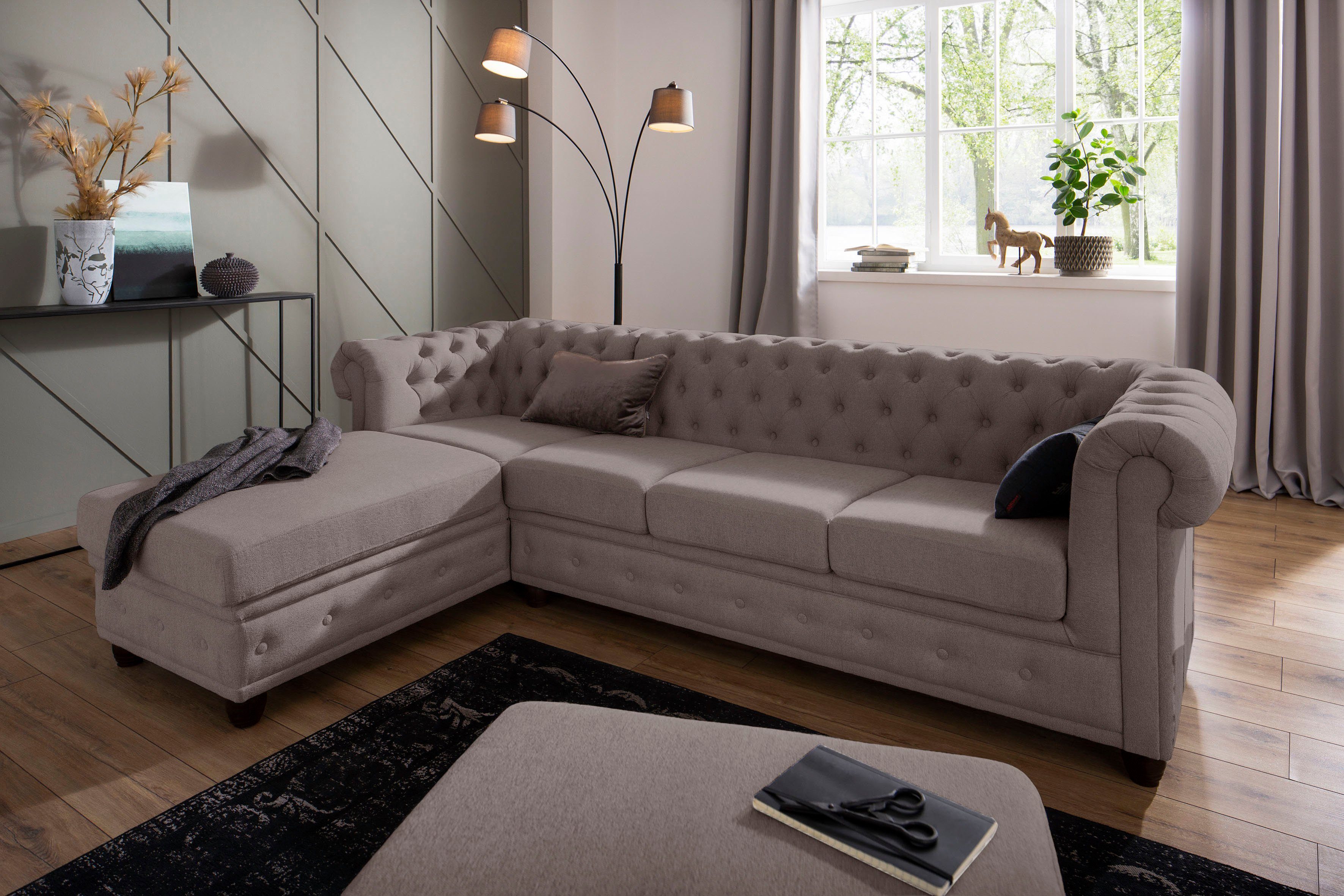 Home affaire Chesterfield-Sofa New Castle L-Form, günstig online kaufen