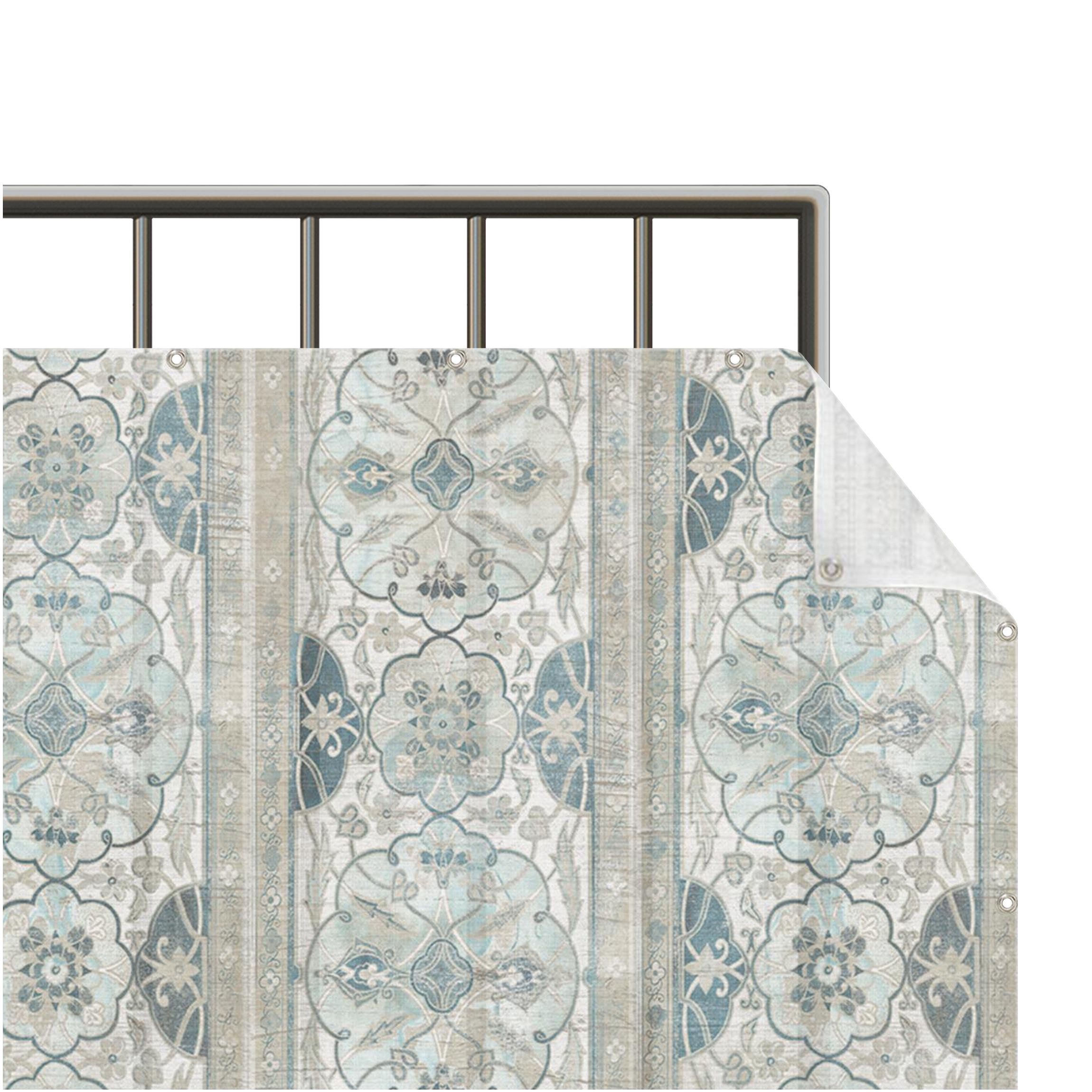 Bilderdepot24 Balkonsichtschutz Sichtschutz Balkon Vintage Holzpaneel Persisch Balkonbespannung (1m bis 10m fein gelochter Sichtschutz aus Mesh für Geländern & Zäunen, Fertig geöst, inkl. Kabelbindern zur Anbringung) Sichtschutz Terrasse Balkontuch Balkonverkleidung Windschutz Terrasse