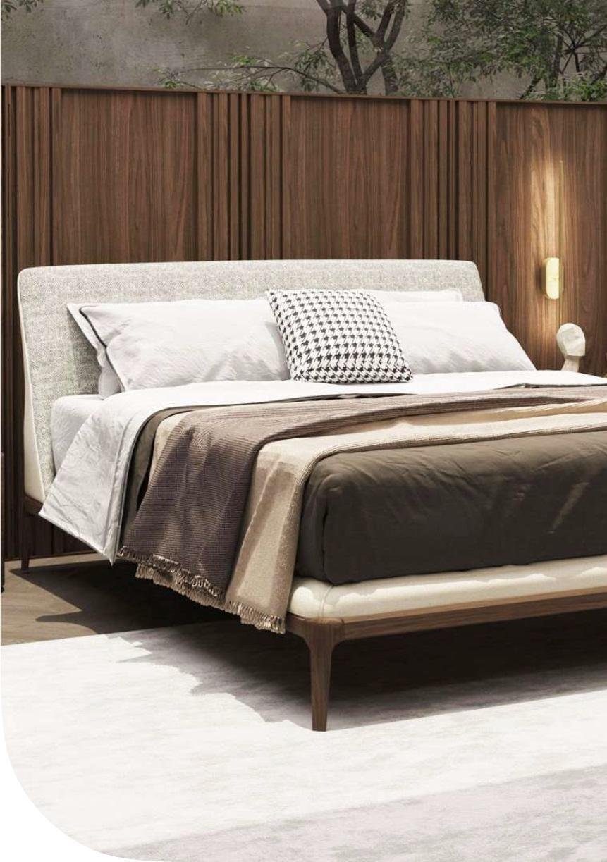 Luxus Schlafzimmermöbel Bett) Weißes Bett JVmoebel Moderne (1-tlg., Betgestell Holzgestell Bett
