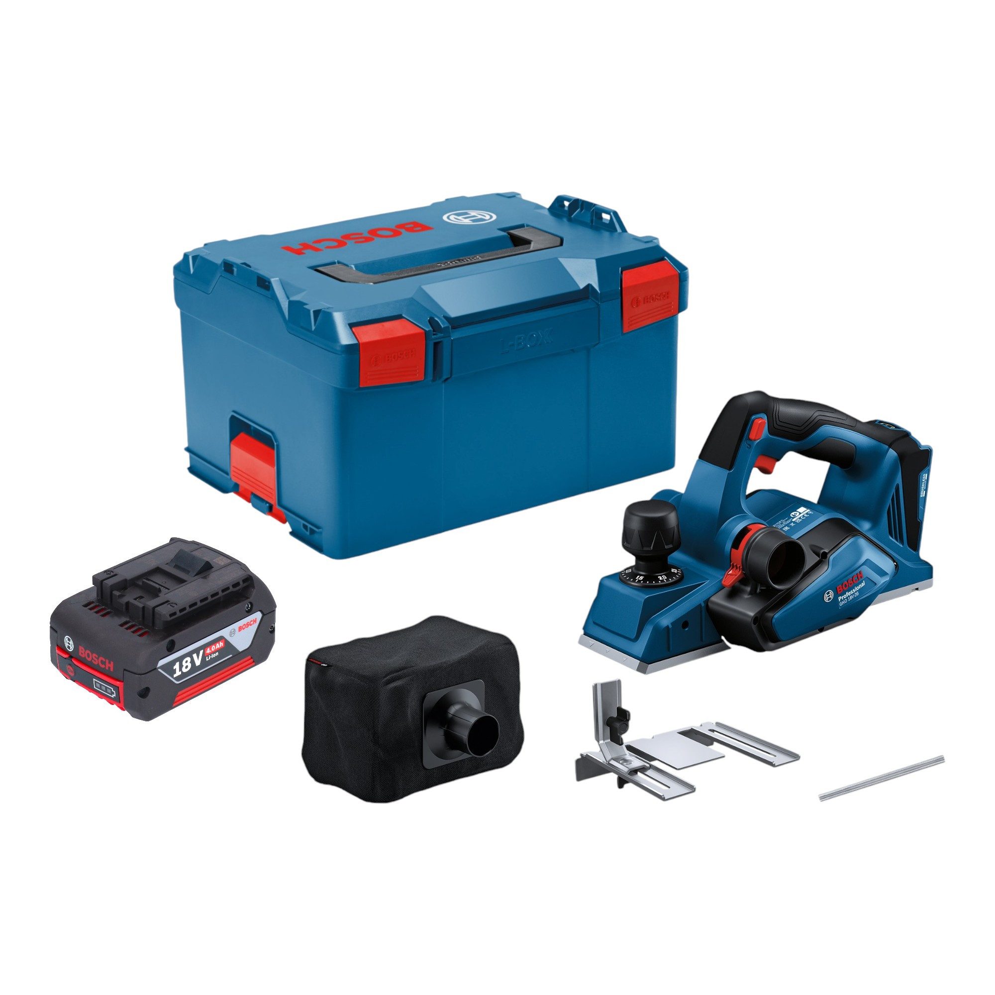 Bosch Professional Elektrohobel GHO 18V-26 Professional 18 V 2,6 mm Brushless + 1x Akku 4,0Ah + L-Boxx
