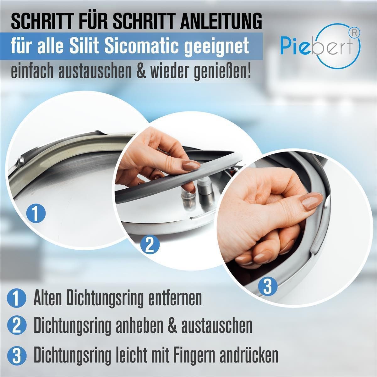 Piebert Schnellkochtopf-Dichtungsring 2x Piebert Dichtung 39154 22cm für Silit Sicomatic® Schnellkochtopf