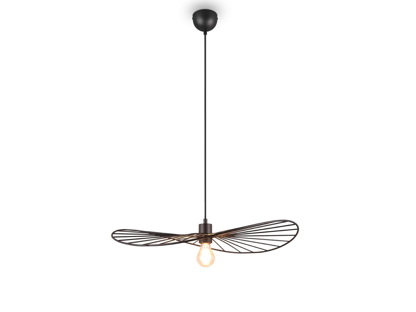 meineWunschleuchte Style Schwarz Pendelleuchte, für Warmweiß, dimmbar Retro über-n Lampenschirm Esstisch LED Dimmfunktion, wechselbar, LED 60cm