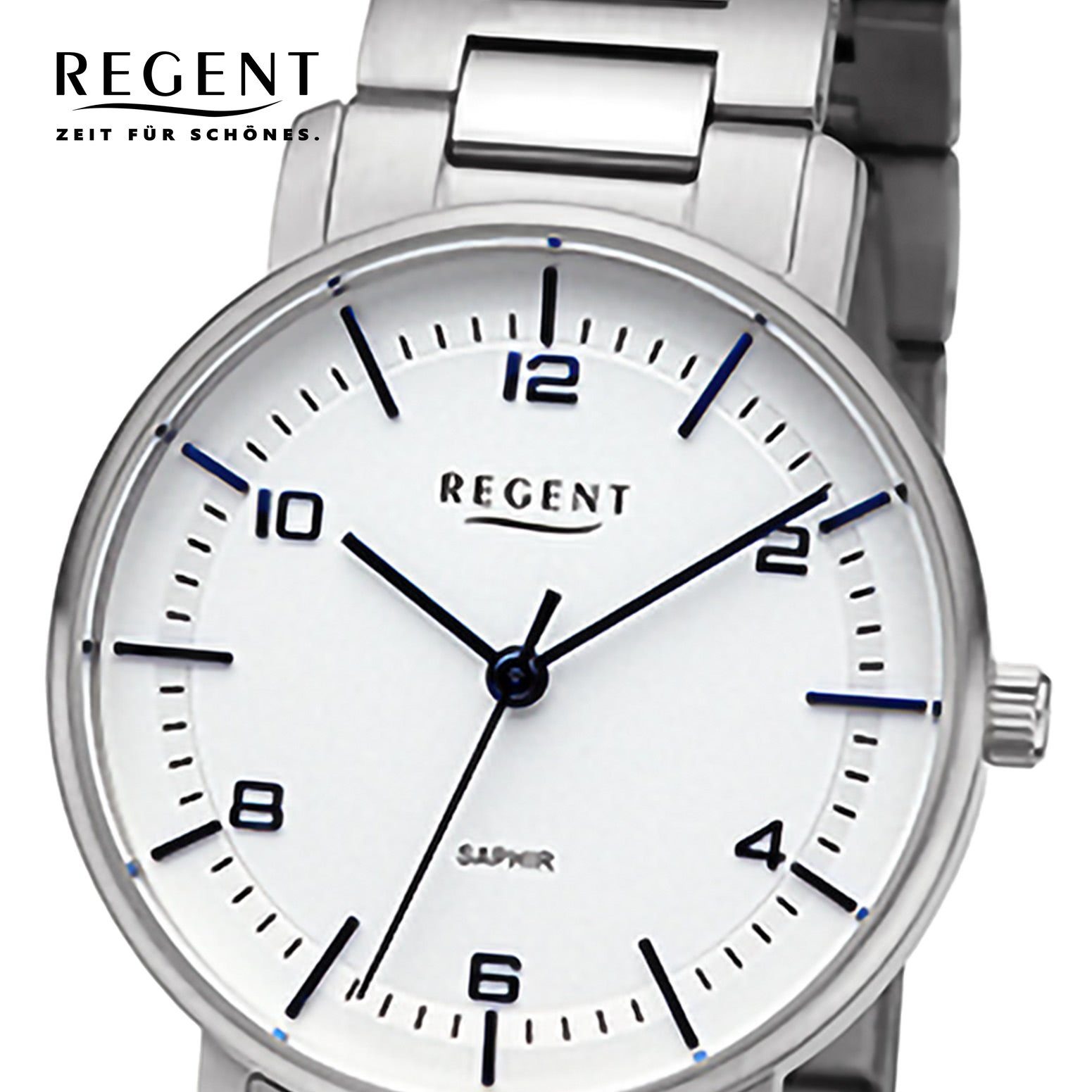 Regent Quarzuhr Regent Damen 32mm), rund, Armbanduhr Metallarmband Armbanduhr Damen groß (ca. Analog, extra