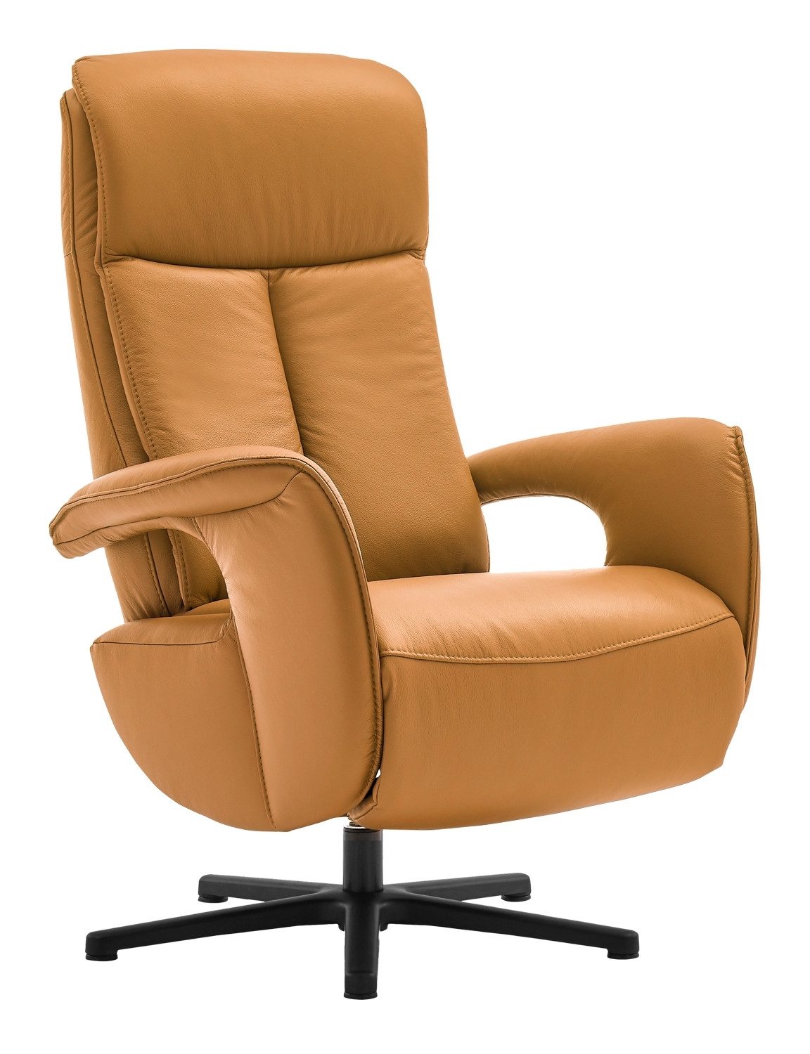 HUKLA Relaxsessel HU-ES19141, Currygelb, Leder, mit Relaxfunktion, B 72 x H 110 x T 85 cm
