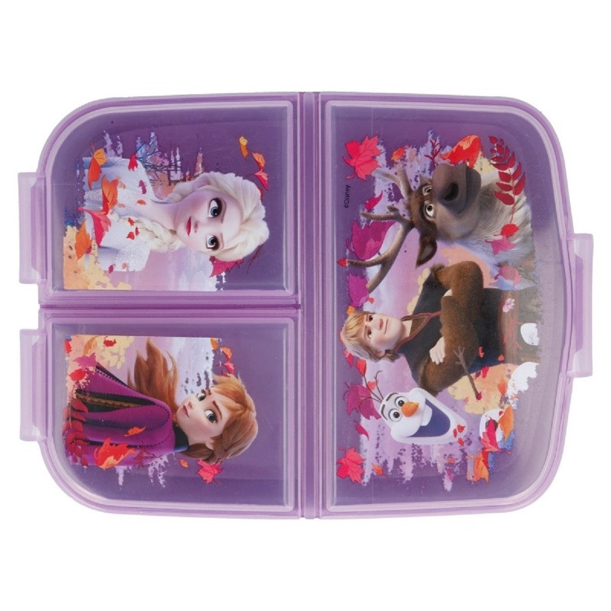 Stor Lunchbox Disney Frozen Kinder Brotdose – Lunchbox mit 3 Fächern & tollem Design, (Einteilig, Einteilig), Brotzeitdose