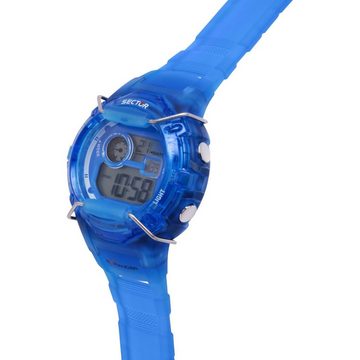 Sector Digitaluhr Sector Herren Armbanduhr Digital, (Digitaluhr), Herren Armbanduhr eckig, groß (ca. 50,8x43mm) PURarmband blau, Casual