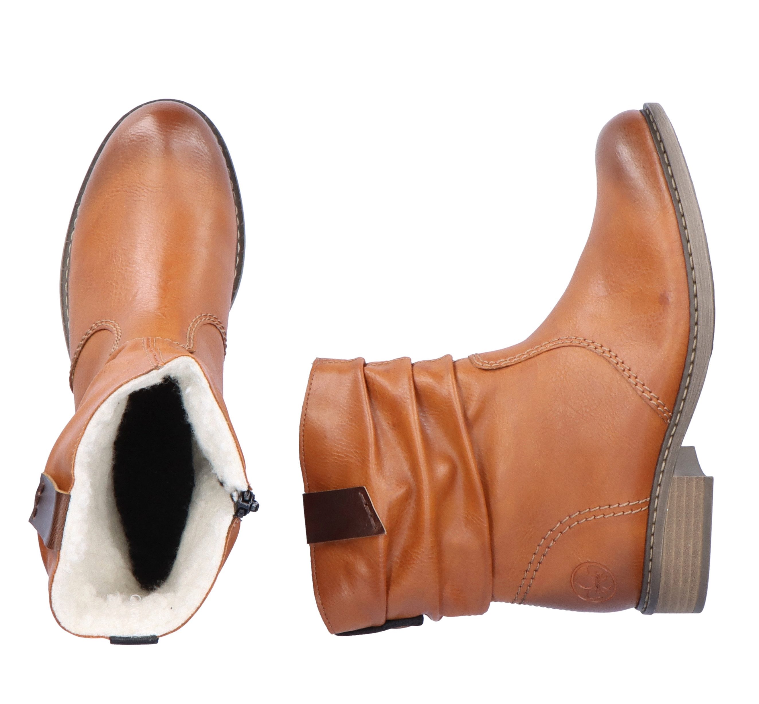 Rieker Winterboots, Winterstiefelette, Blockabsatz, Warmfutter, geraffter s günstig online kaufen