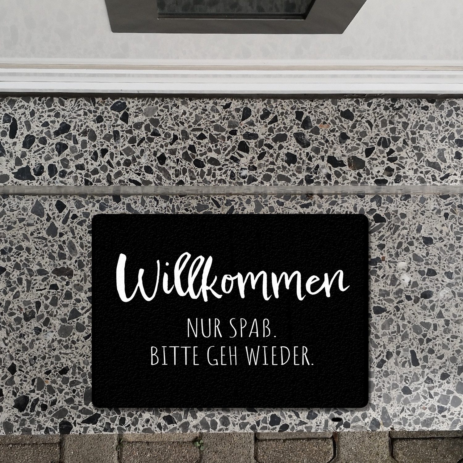 speecheese Fußmatte Hau ab Fußmatte in 35x50 cm ohne Rand Willkommen Nur Sp günstig online kaufen