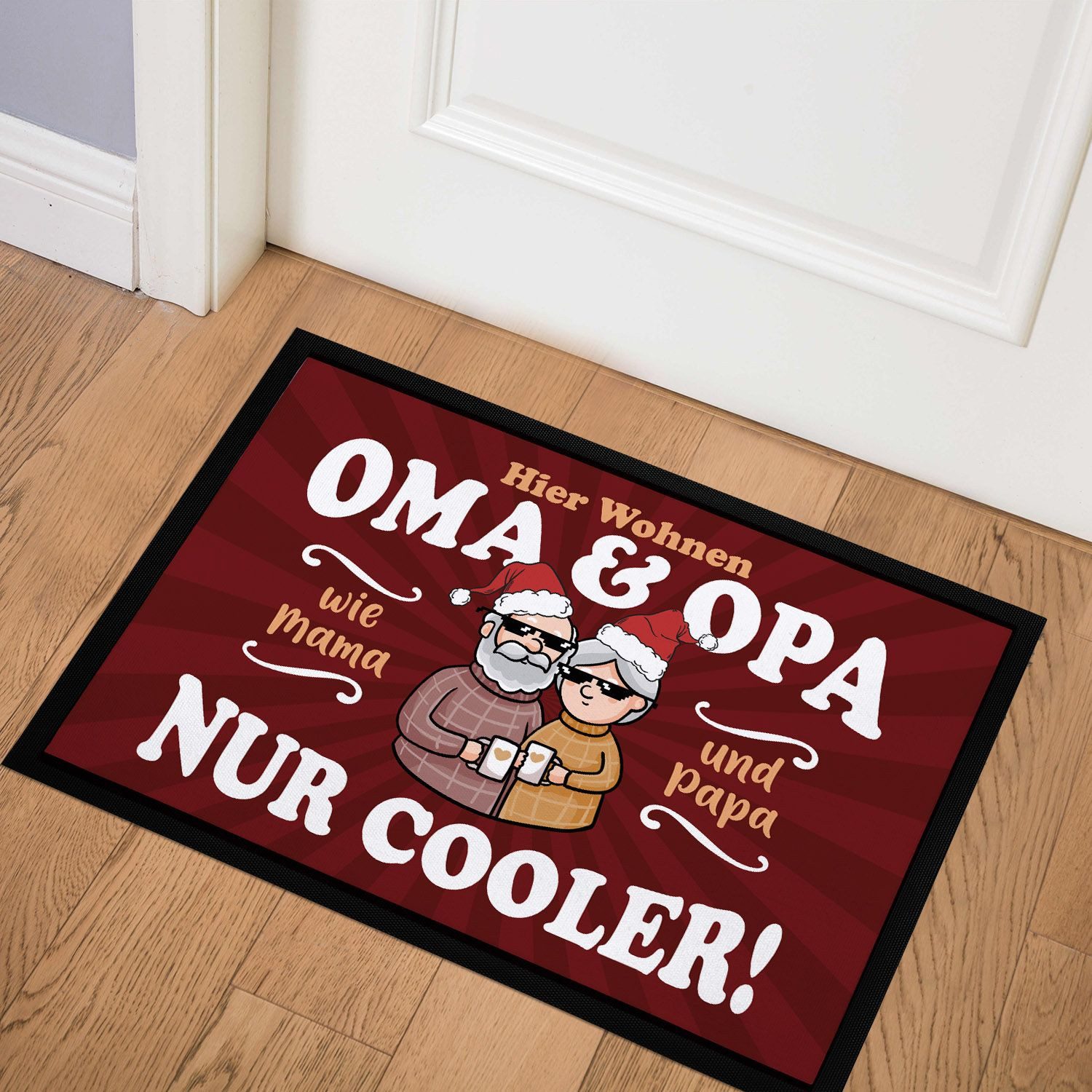 MoonWorks Fußmatte Fußmatte Geschenk Hier wohnen Oma und Opa Großeltern lus günstig online kaufen