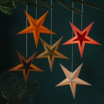 STAR TRADING LED Stern Papierstern Diva Weihnachtsstern 5-zackig - hängend D: 60cm Samtstern