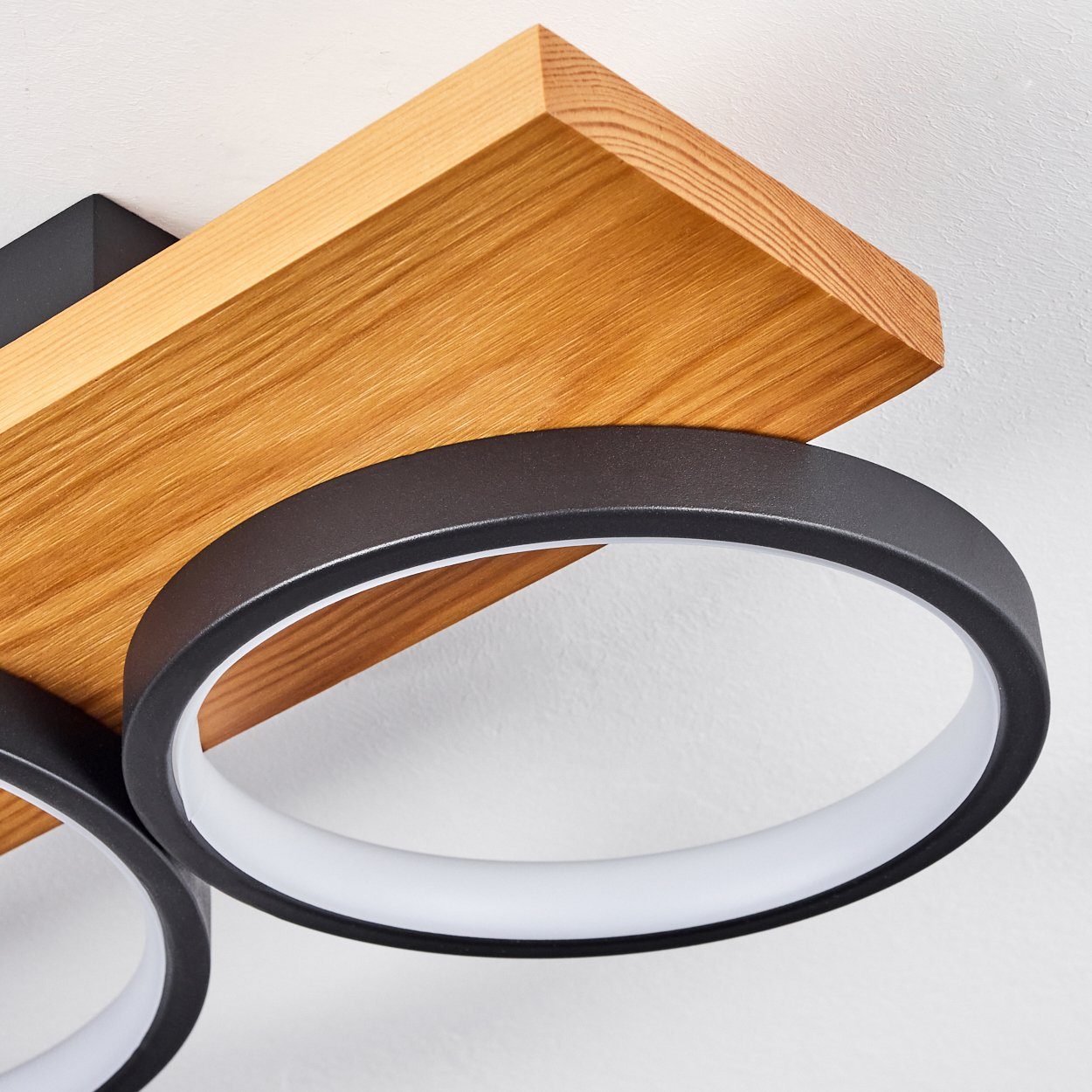 hofstein Deckenleuchte »Caces« dimmbare Deckenlampe aus Metall/Holz, 3000 Kelvin