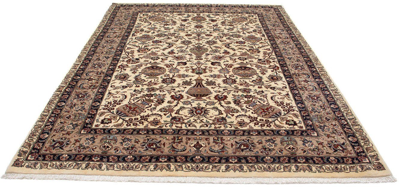 Wollteppich rechteckig, 204 mm, 10 Unikat 302 Höhe: Blumenmuster Zertifikat Beige morgenland, x Kaschmar cm, mit