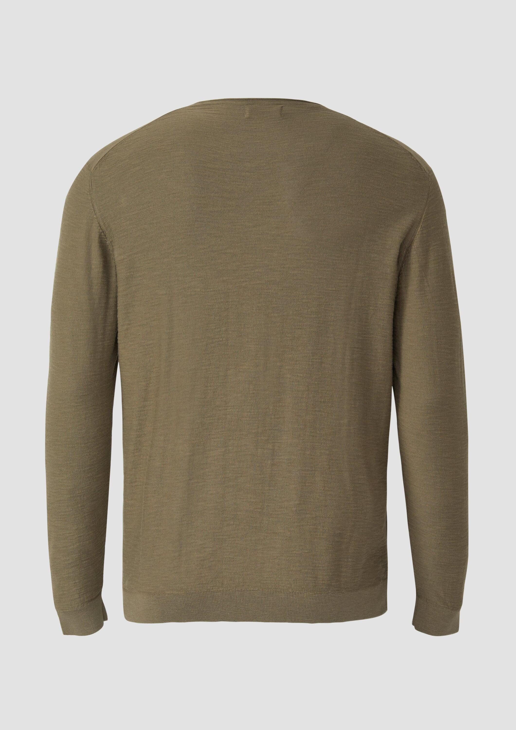 s.Oliver Longpullover Strickpullover Strickpullover mit Flammgarnstruktur u günstig online kaufen