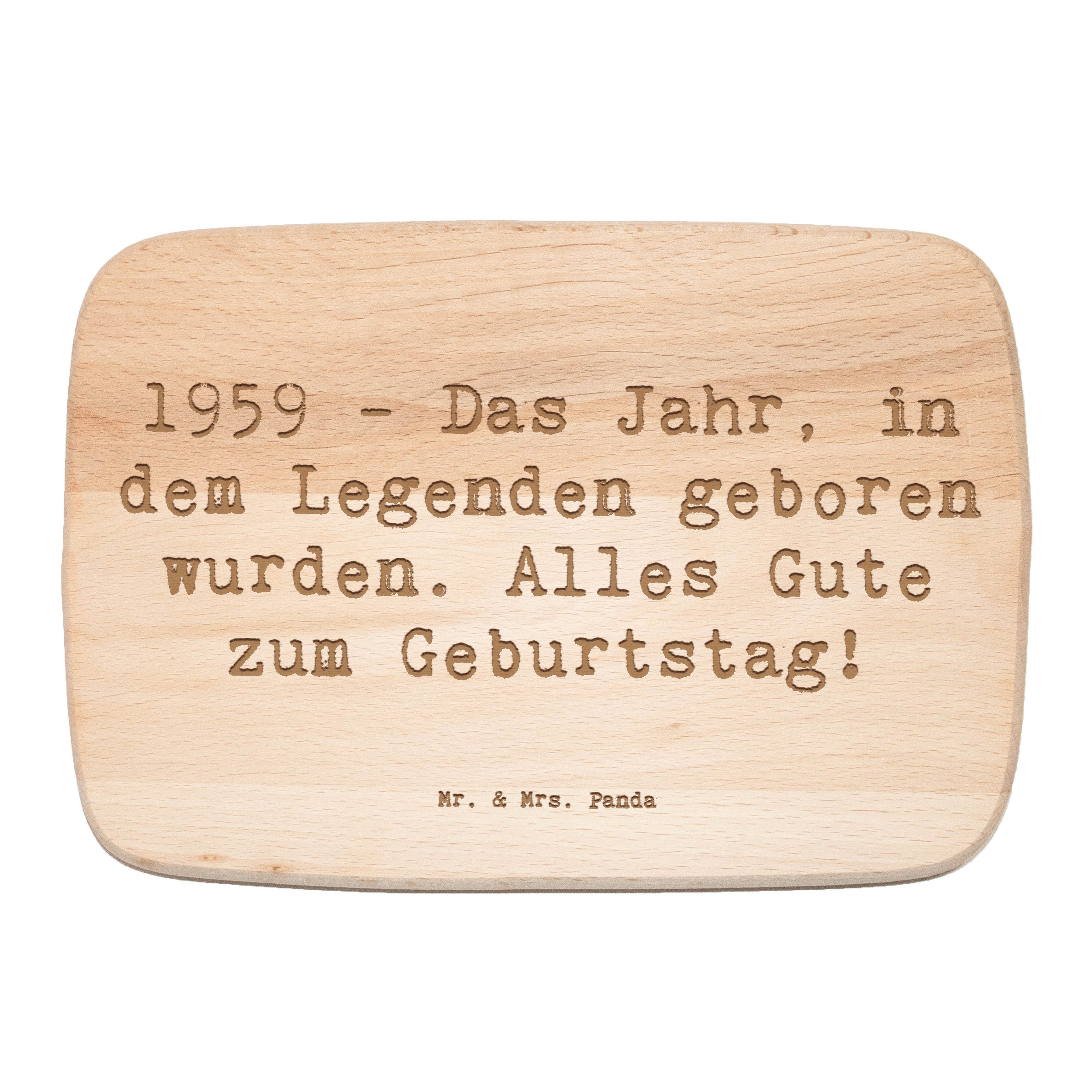 Mr. & Mrs. Panda Frühstücksbrett Spruch 1959 Geburtstag Transparent