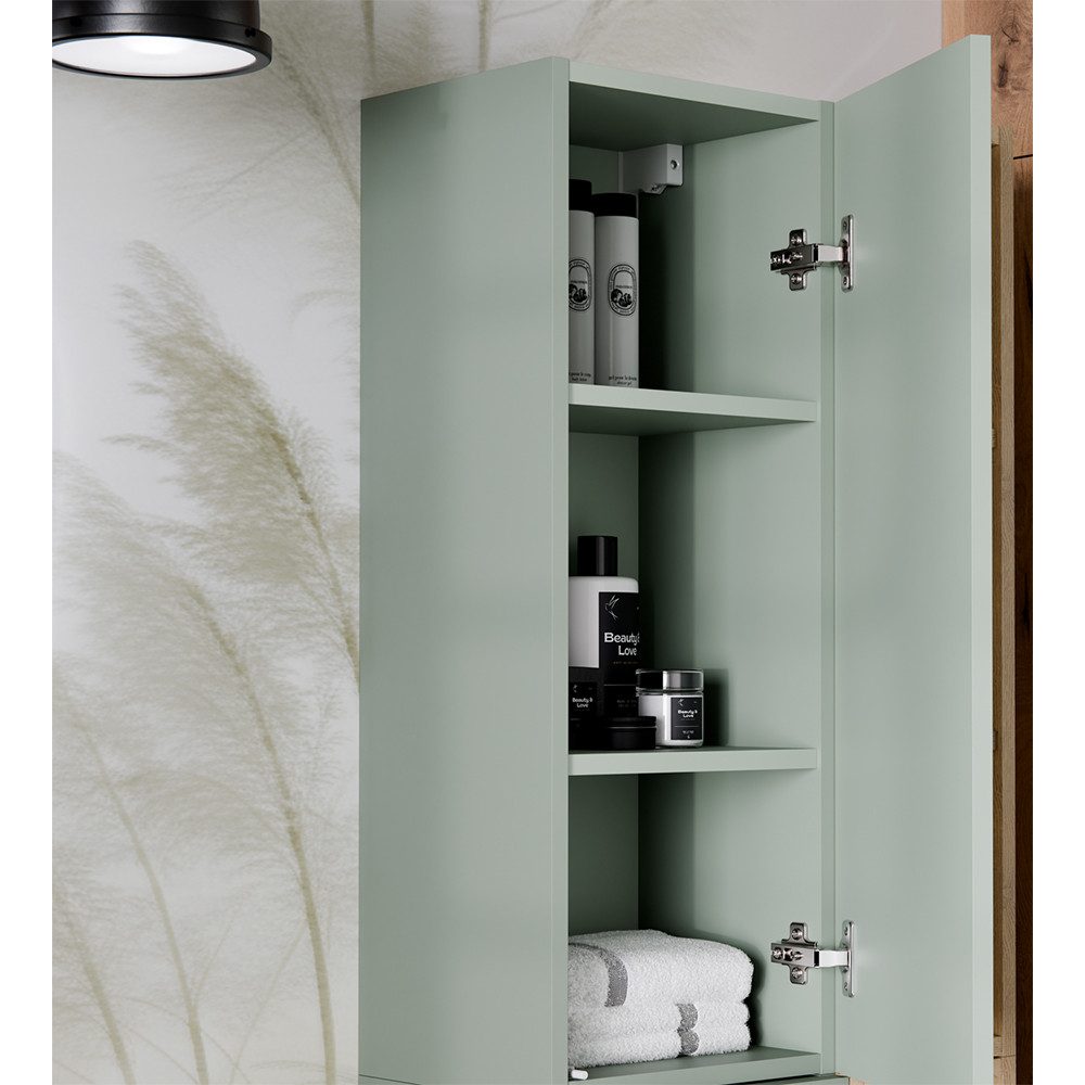 Lomadox Hängeschrank ALASSIO-56 30 cm breit in Grün matt mit Eiche, 1 Tür, 1 Fach