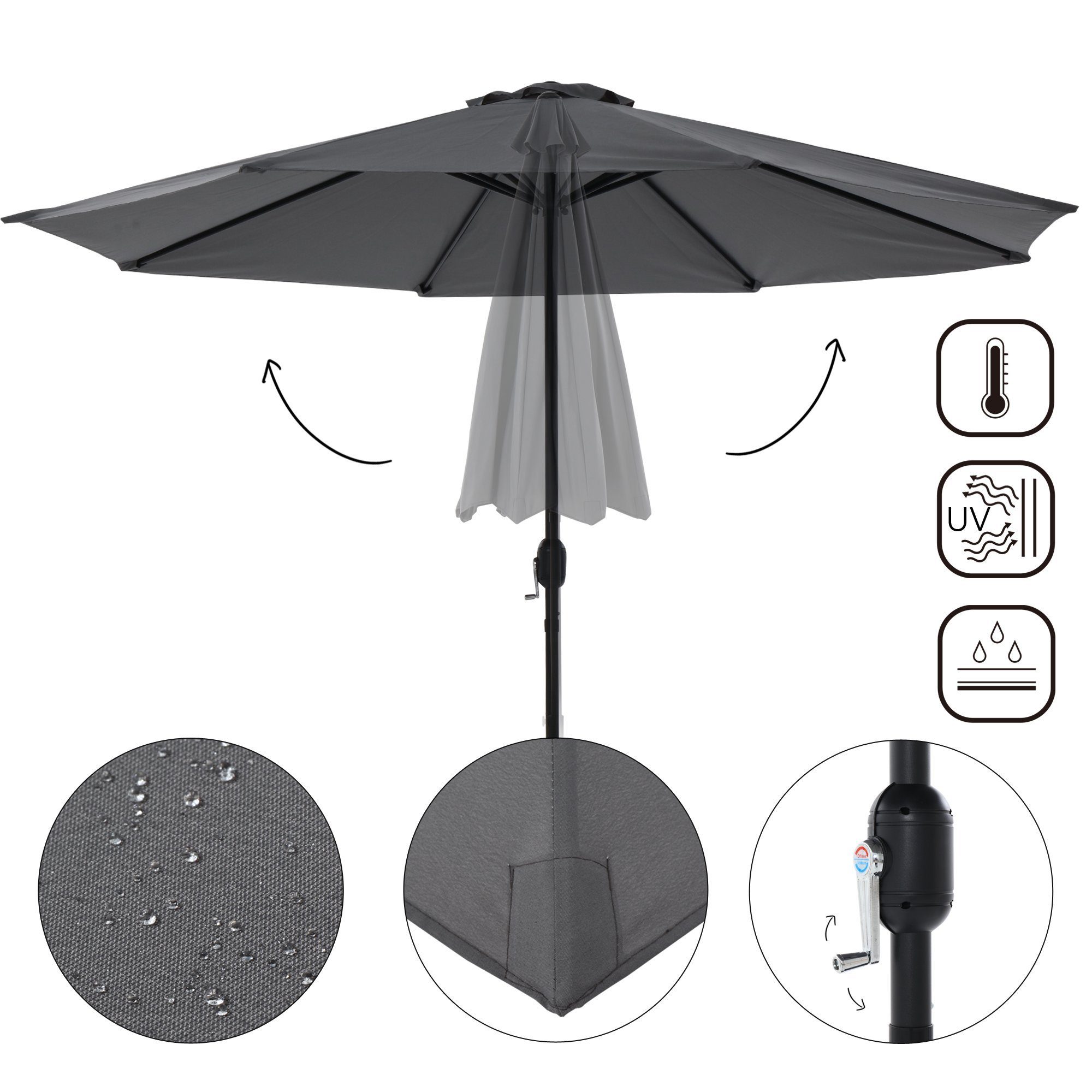 Melko Sonnenschirm Sonnenschirm Markt Ø 3m günstig online kaufen
