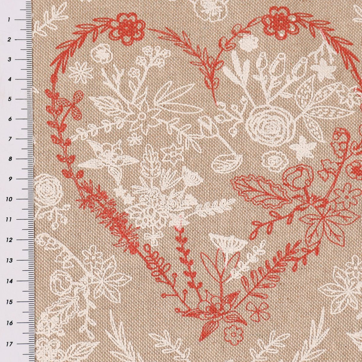 Heart Tischdecke pink, Blumenherz LEBEN. SCHÖNER SCHÖNER LEBEN. handmade Tischdecke Leinenlook natur weiß