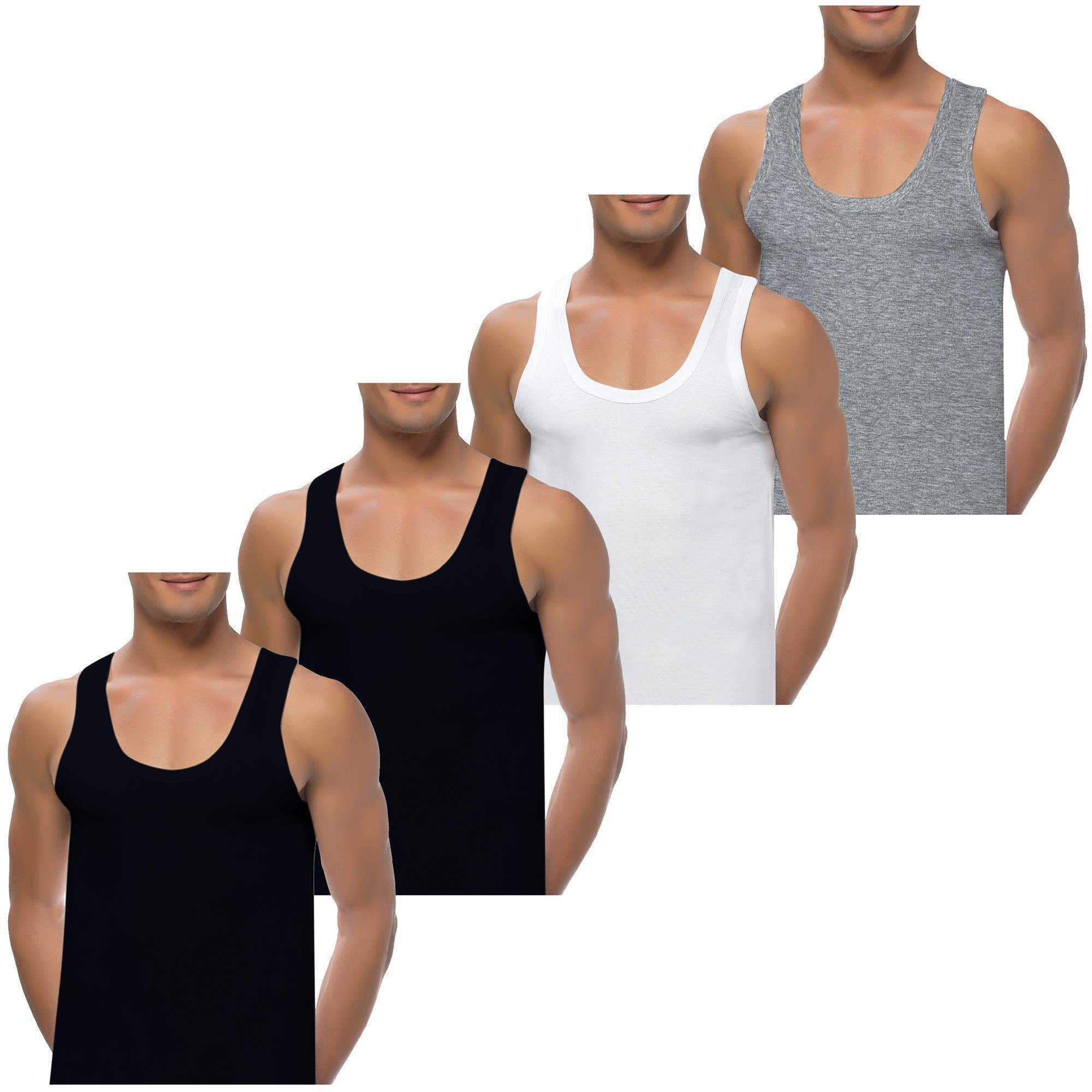 LOREZA Unterhemd 4er Set Unterhemden Feinripp günstig online kaufen
