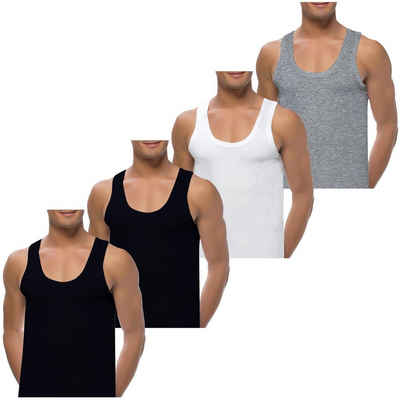 LOREZA Unterhemd 4er Set Unterhemden Feinripp extralong - Basics - Bunt (Spar-Packung, 4-St)