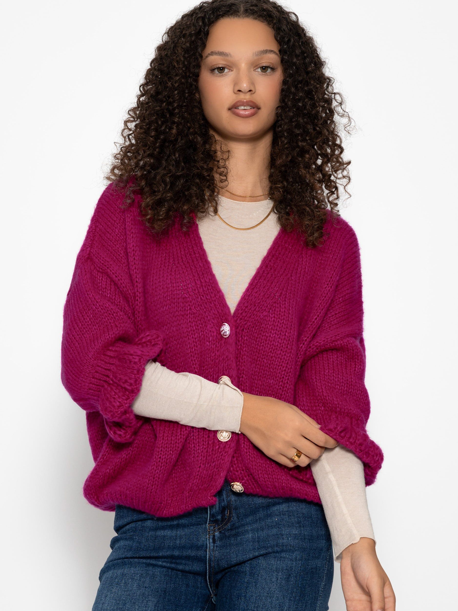 Cardigan Cardigan mit 3/4-Ärmeln für Damen