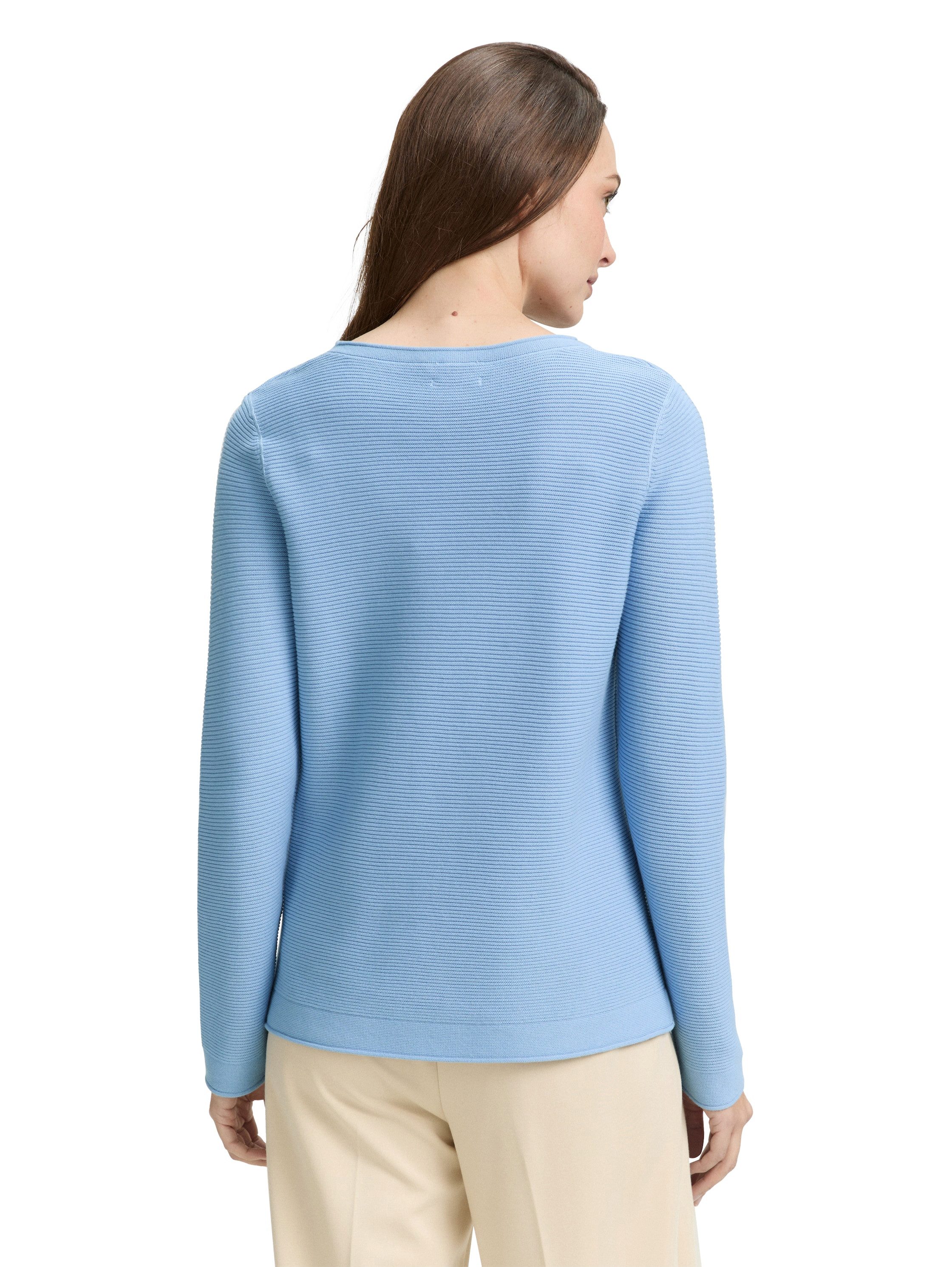 TOM TAILOR Rundhalspullover aus Rippstrick günstig online kaufen