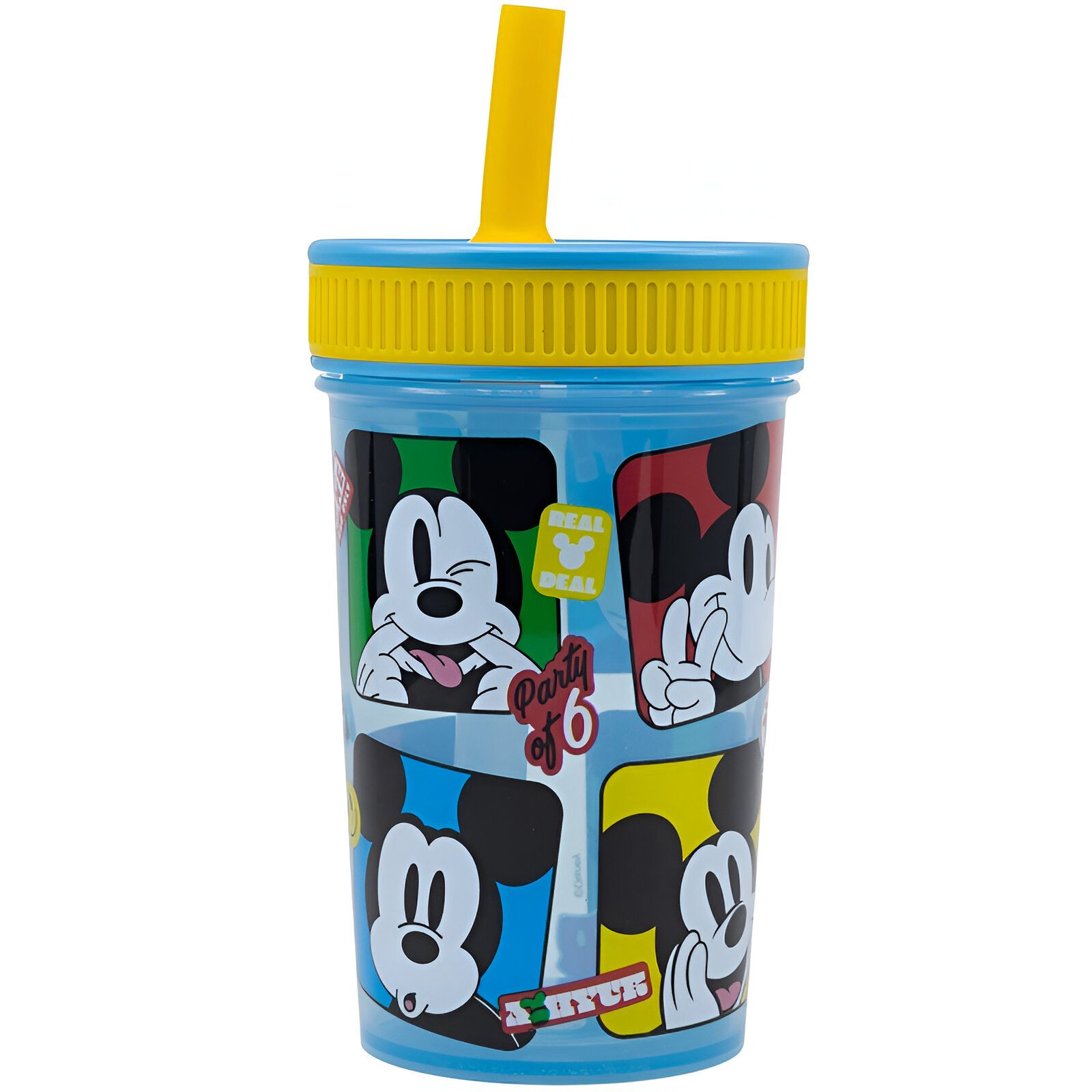 Disney Becher Disney Mickey Maus Kinder Trinkbecher integriertem Halm 465 ml