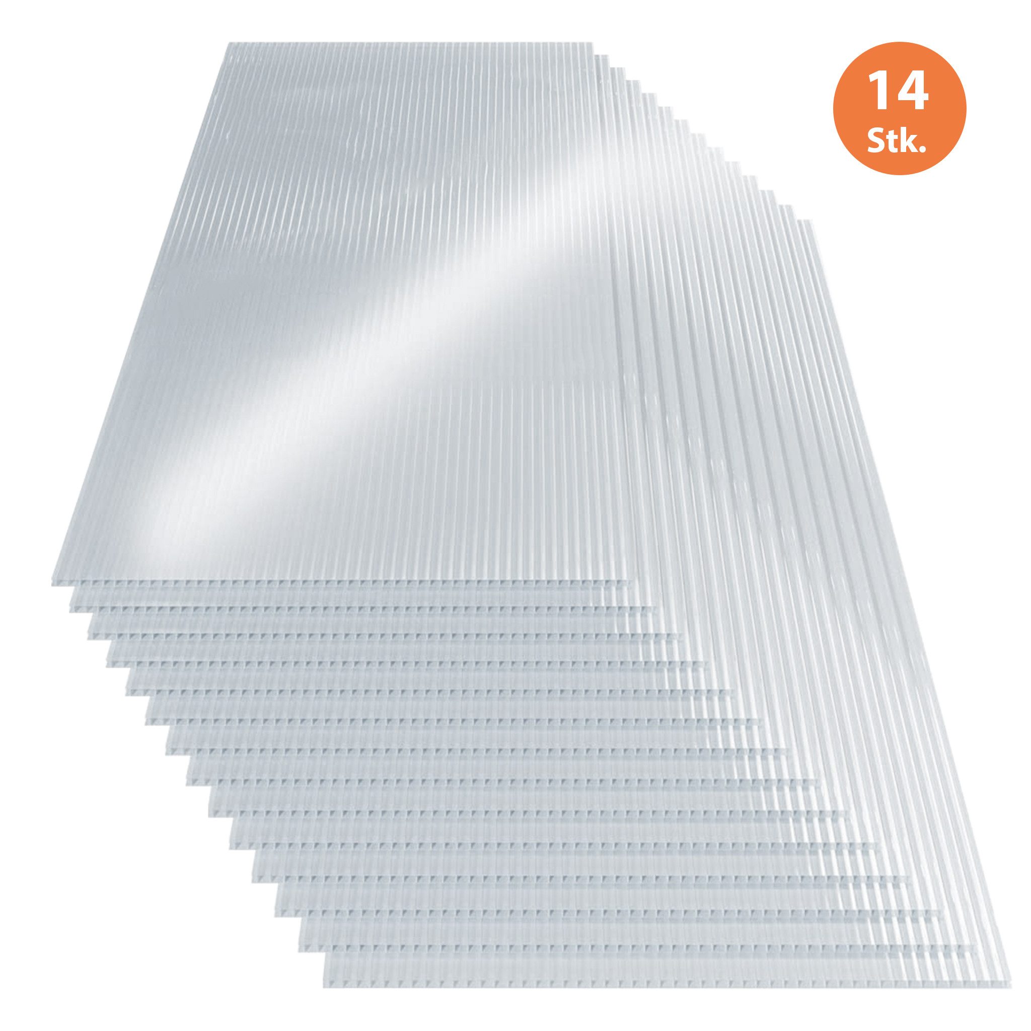 autolock Doppelstegplatte Doppelstegplatte 14 Stk Hohlkammerplatte Gewächshausplatte, 4 mm, (14-St., 61 x 115 cm), Treibhaus Polycarbonat (PC)