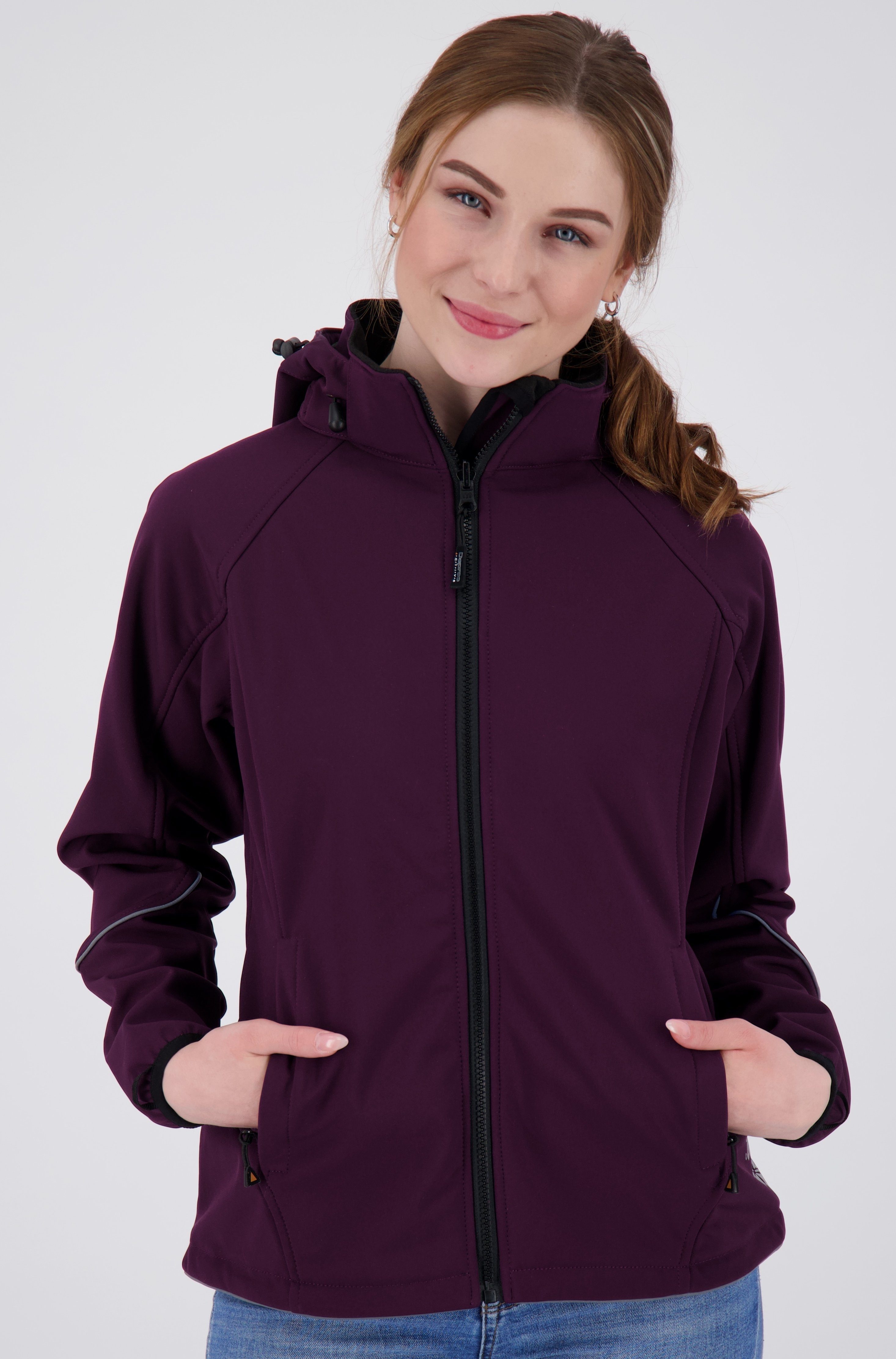 DEPROC Active Softshelljacke NIGEL PEAK NEW CS WOMEN mit abnehmbarer Kapuze, auch in Großen Größen erhältlich berry