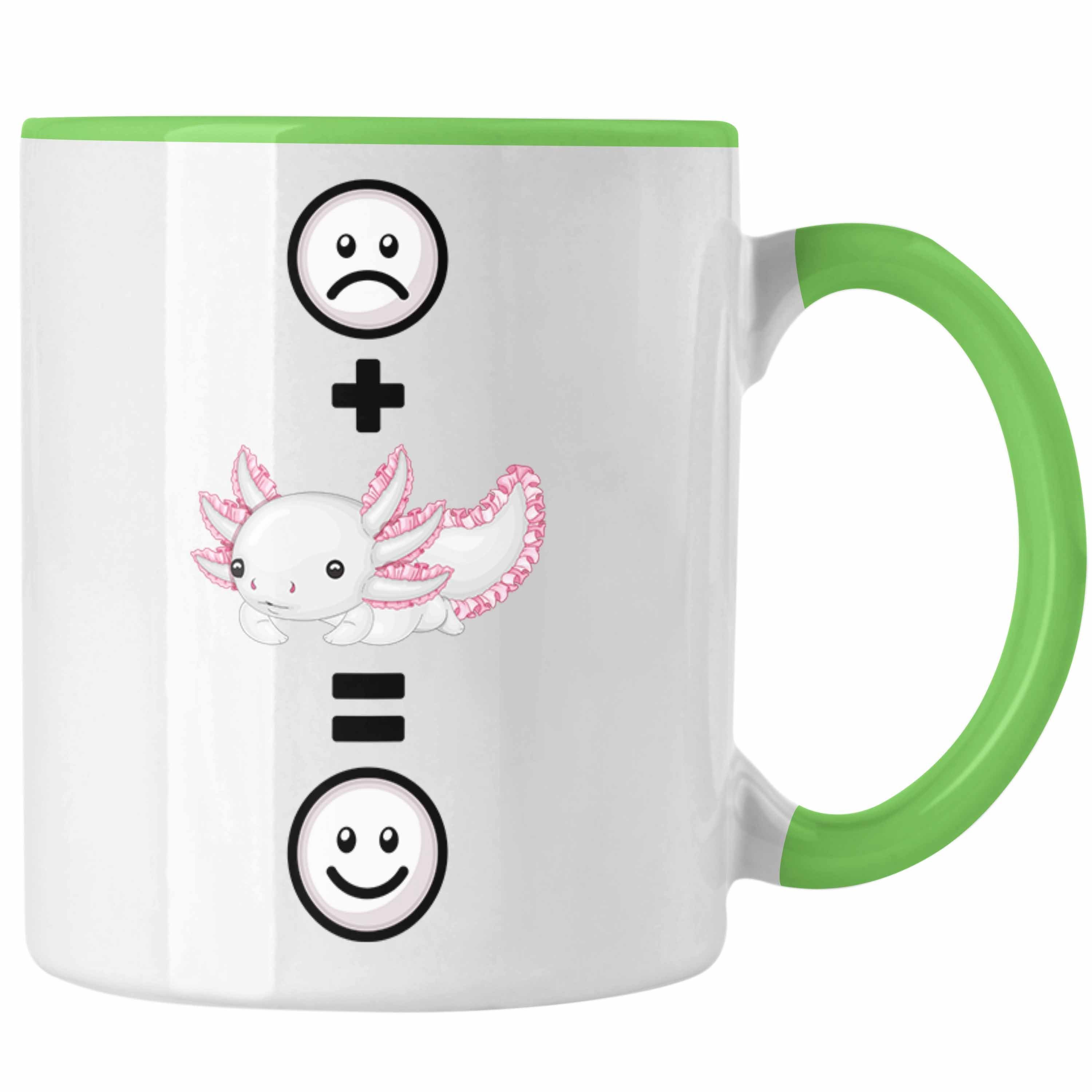 Axolotl für Axolotl Trendation Tasse Geschenki Geschenk Schwanzlurch-Fans Tasse Grün Lustige