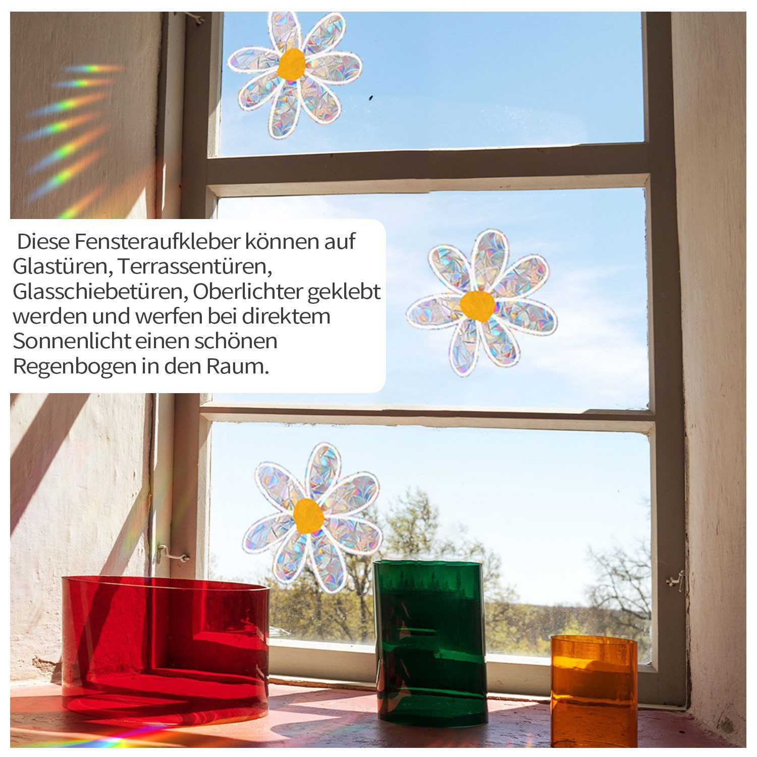 FELIXLEO Aufkleber Aufkleber Fensterschutz Vogelschutz Fensteraufkleber Sonnenfänger 2tlg, (1tlg) – Bild 3 von 5