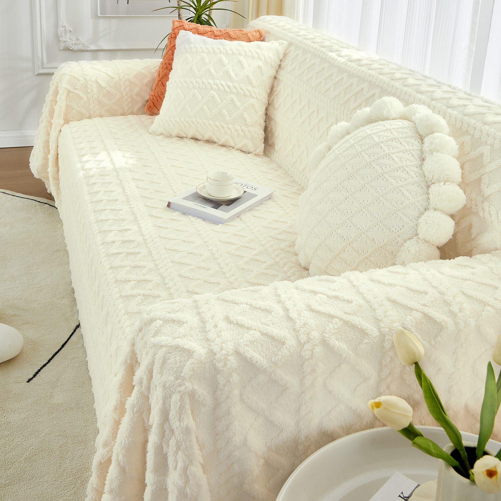 BTTO Sofahusse Sofa überzug,Sofa Abdeckung Kissen rutschfest,Sofaschoner, Couch Sofa Deckenbezug,für Sofa Schlafzimmer Wohnzimmer