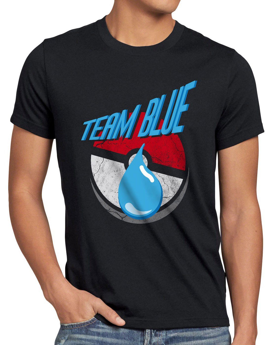 style3 Print-Shirt Herren T-Shirt Team Blue Blau Weisheit Wasser Mystic eis pokeball go poke arena