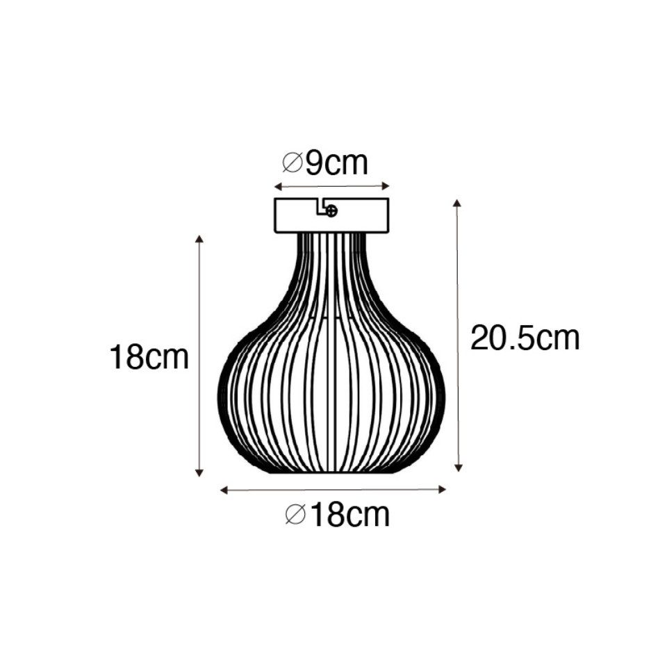 Qazqa Deckenleuchte Saffira, ohne Leuchtmittel, Warmweiß, QAZQA Deckenleuchte, e27, Schwarz, Aluminium, Modern