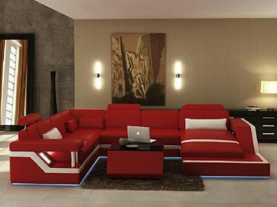 Modernes Patentiert Big Ledersofa NEU Couch JVmoebel Wohnlandschaft Ecksofa, Designer