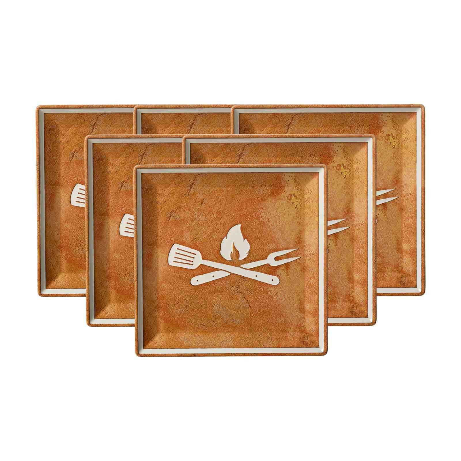 Ritzenhoff & Breker Frühstücksteller Rusty Dessertteller 21 x 21 cm 6er Set, (6 St)