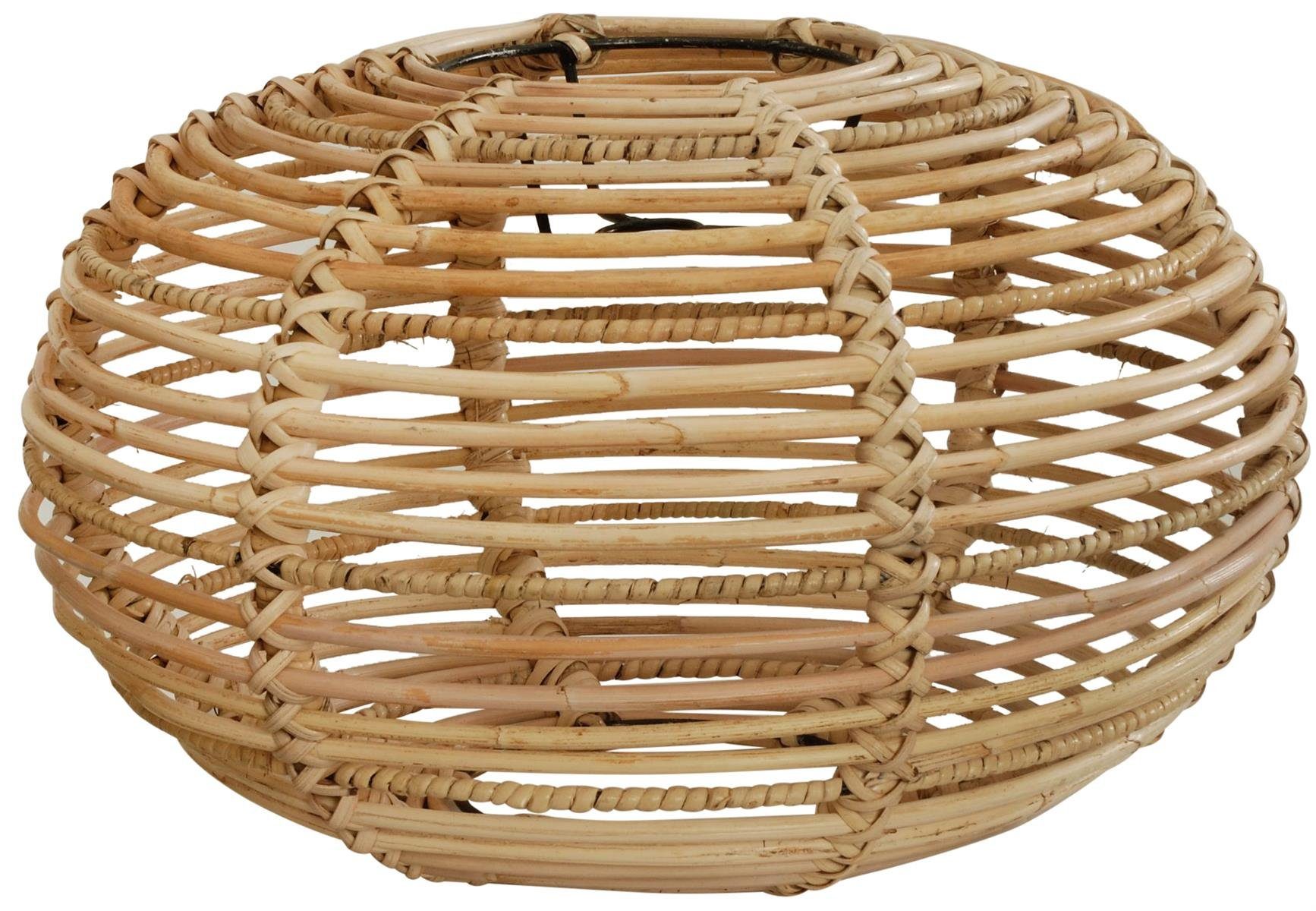 Krines Home Лампиschirm Лампиschirm Retro echtes Rattan Gestäbter Design Schirm für Deckenlampen Deckenleuchten Hängelampen Ø40cm, ohne Fassung