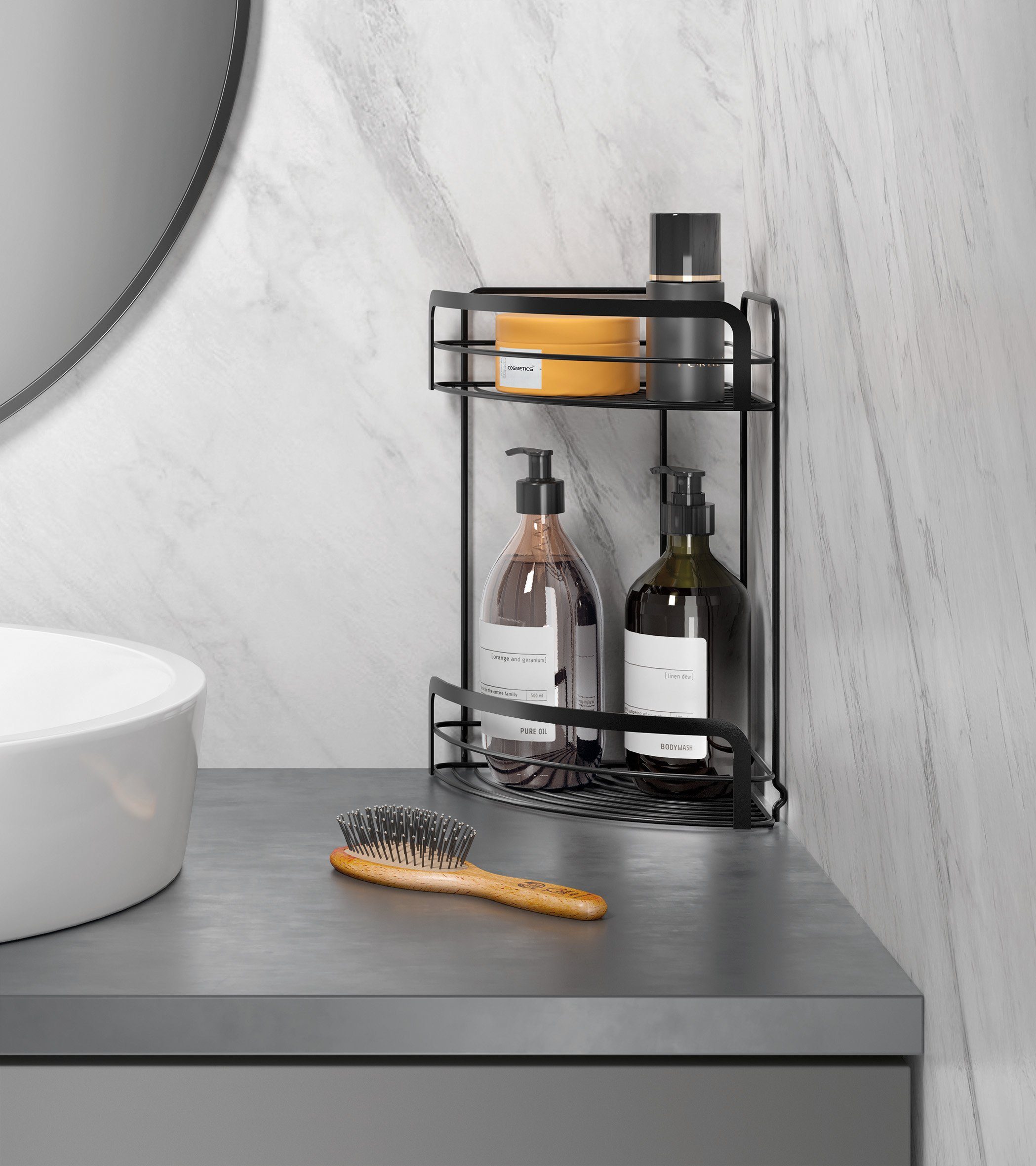 Metaltex Duschregal, 1-tlg., Vintage Optik, 2 Etagen, mit exclusiver TouchTherm® Beschichtung