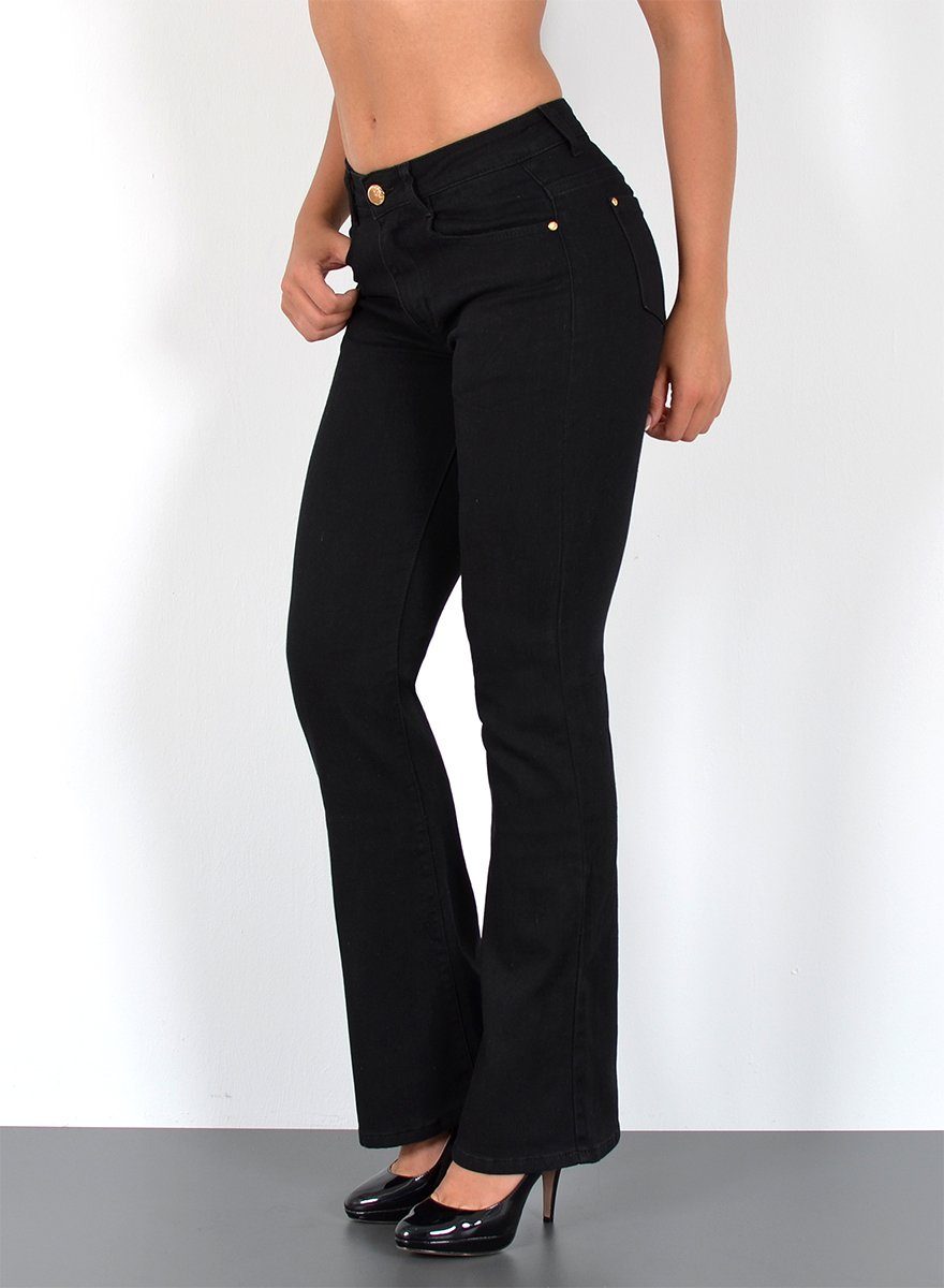 ESRA Bootcut-Jeans Bootcut Jeans Damen High Waist Stretch Wide Leg Jeans bi günstig online kaufen