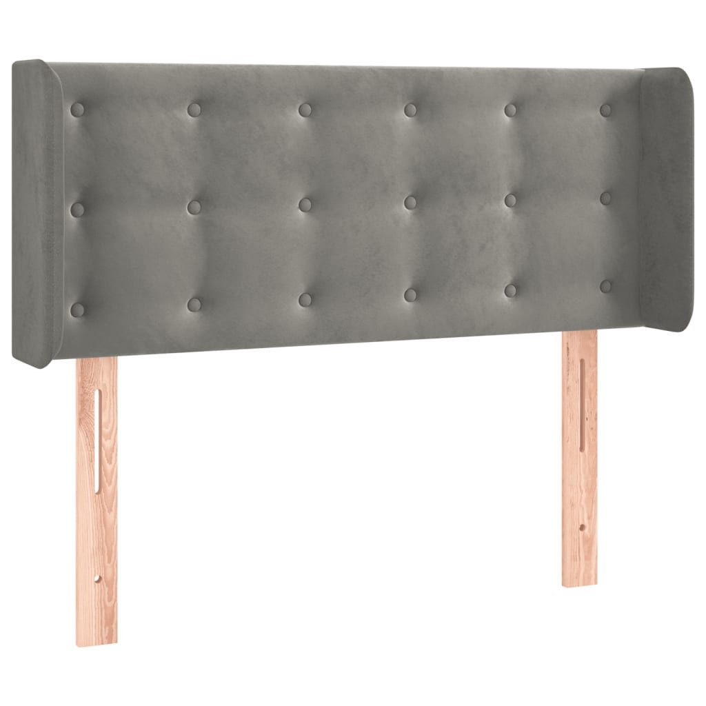 vidaXL Bett Kopfteil mit Ohren Hellgrau 93x16x78/88 cm Samt (1-tlg)