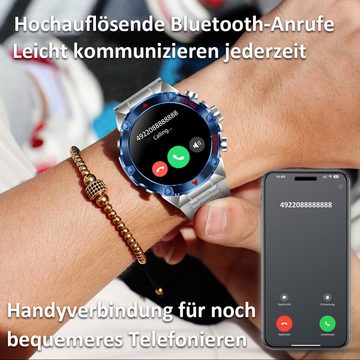 HYIEAR Smartwatch, 1,43", IP67 wasserdicht, mit schwarzer Geldbörse Smartwatch, 2-tlg., Wird mit USB-Ladekabel geliefert., Sportarmbänder, Fitnessuhren, individuelle Zifferblätter