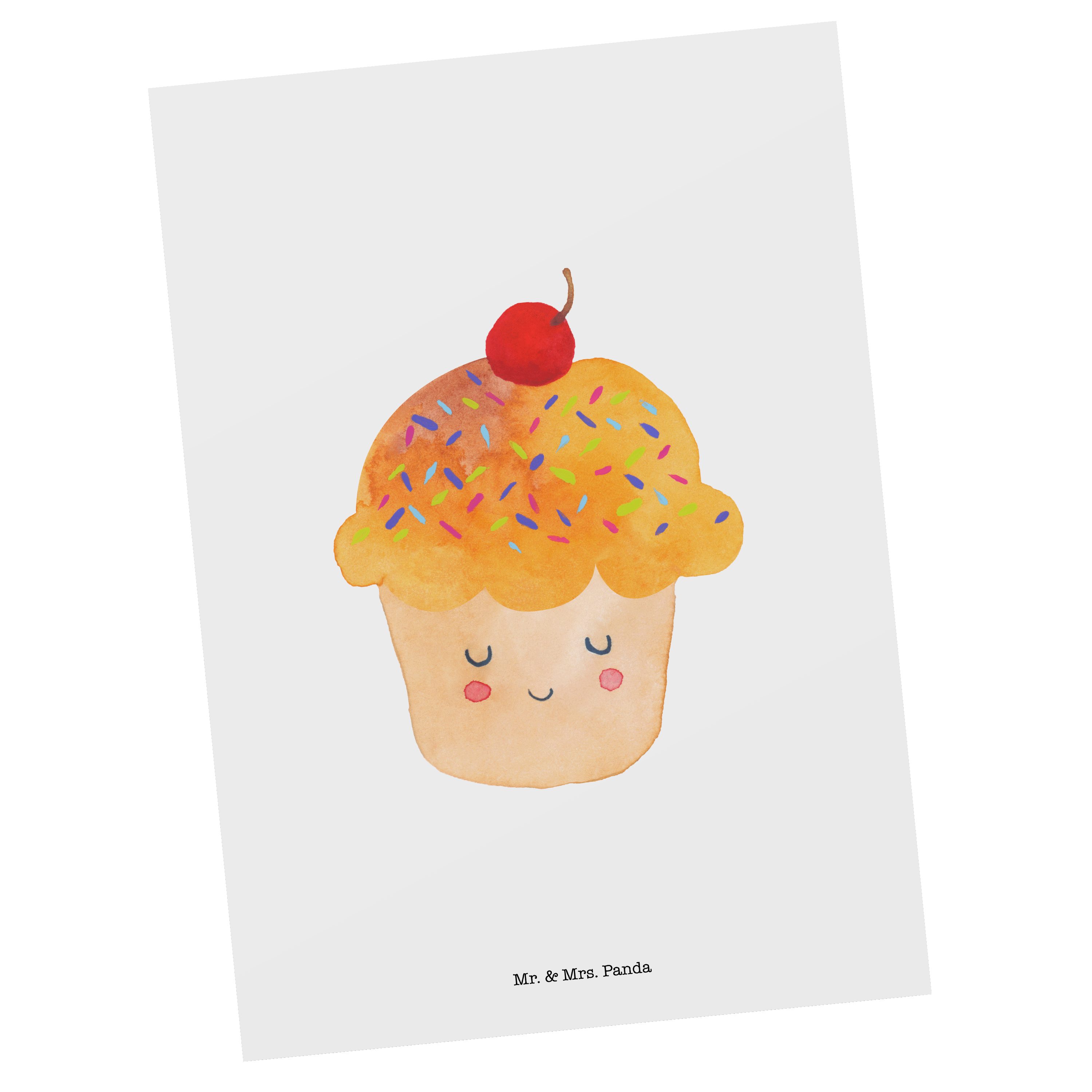 Mr. & Mrs. Panda Postkarte Cupcake - Weiß - Geschenk, Tiermotive, Gute Laune, Geschenkkarte, Küc