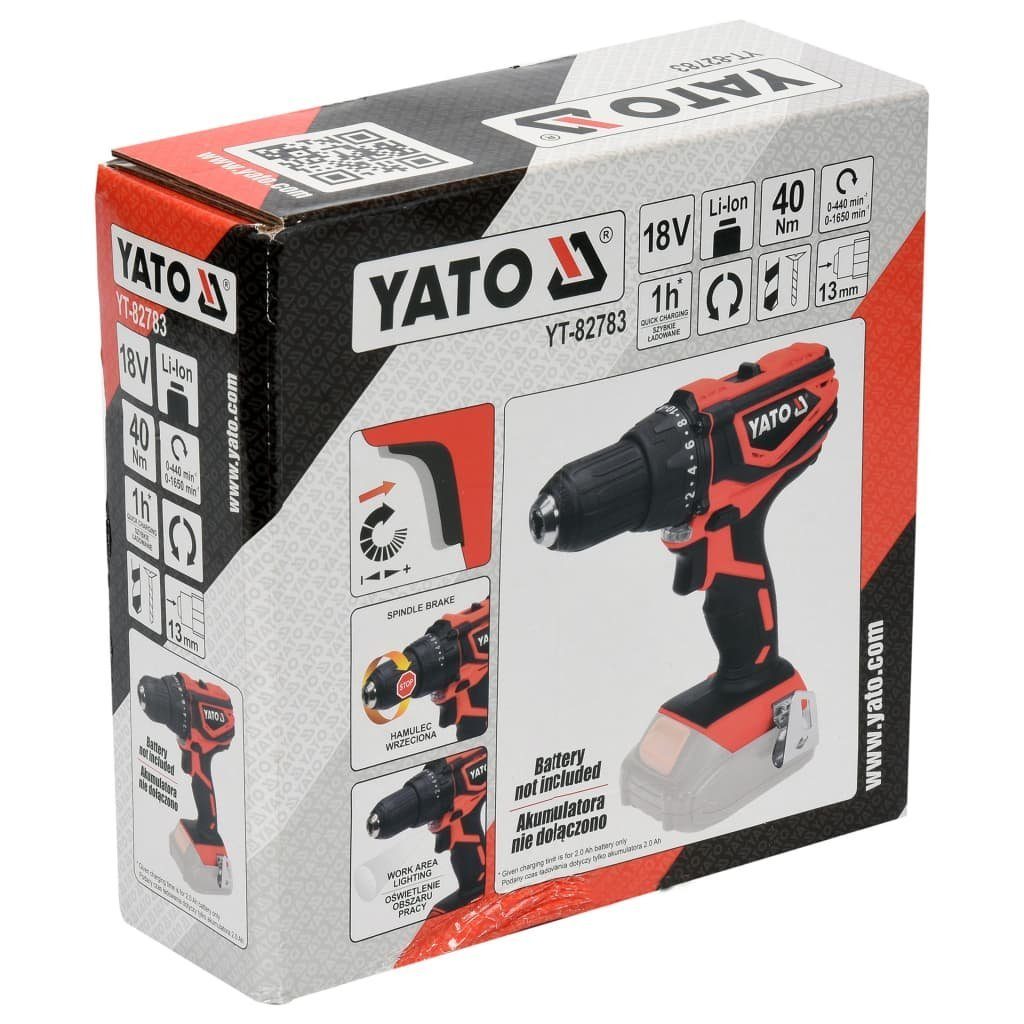 Yato Akku-Bohrschrauber Bohrschrauber ohne Akku 18 V 18 Nm, 40 V V