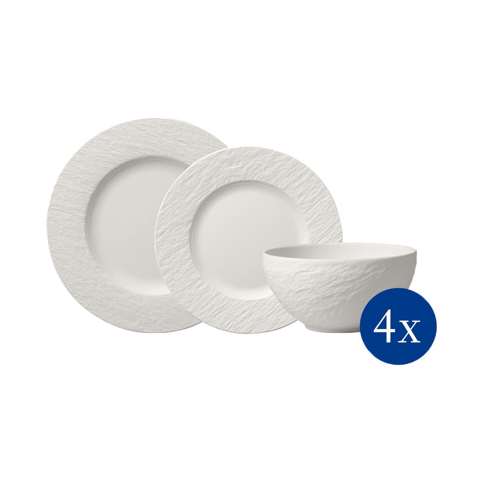 Villeroy & Boch Kombiservice Manufacture Rock Teller-Set (12-tlg), Porzellan