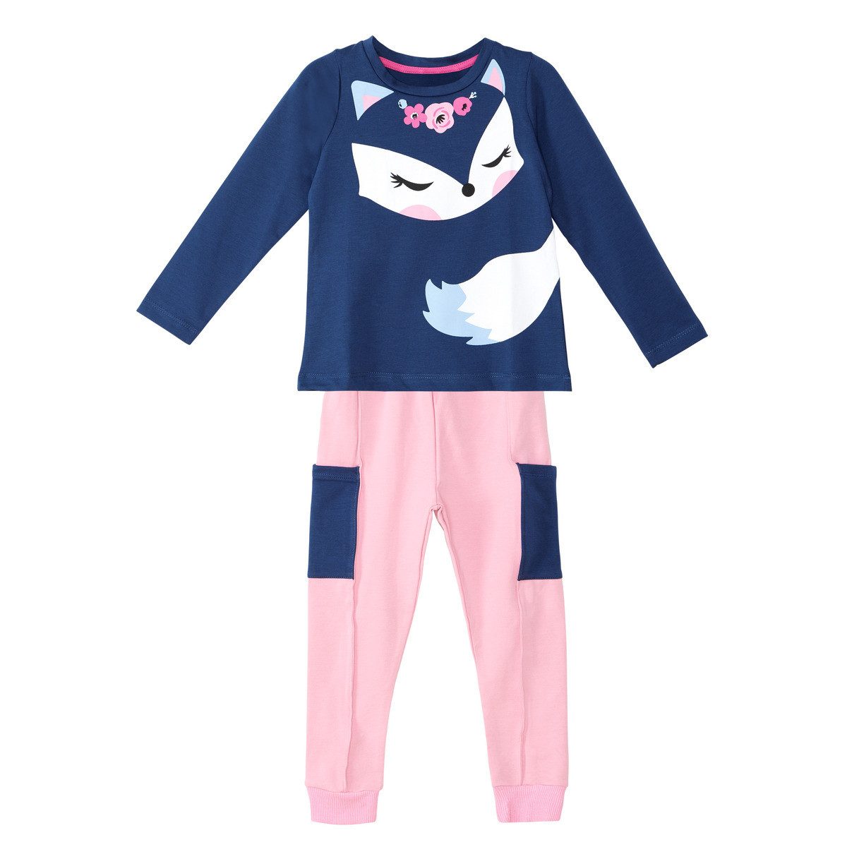 Denokids T-Shirt Cute Fox Mädchen (1-tlg) Outfit-Set, Bekleidungsset, Kombi-Set, 2er-Set, Mini Set