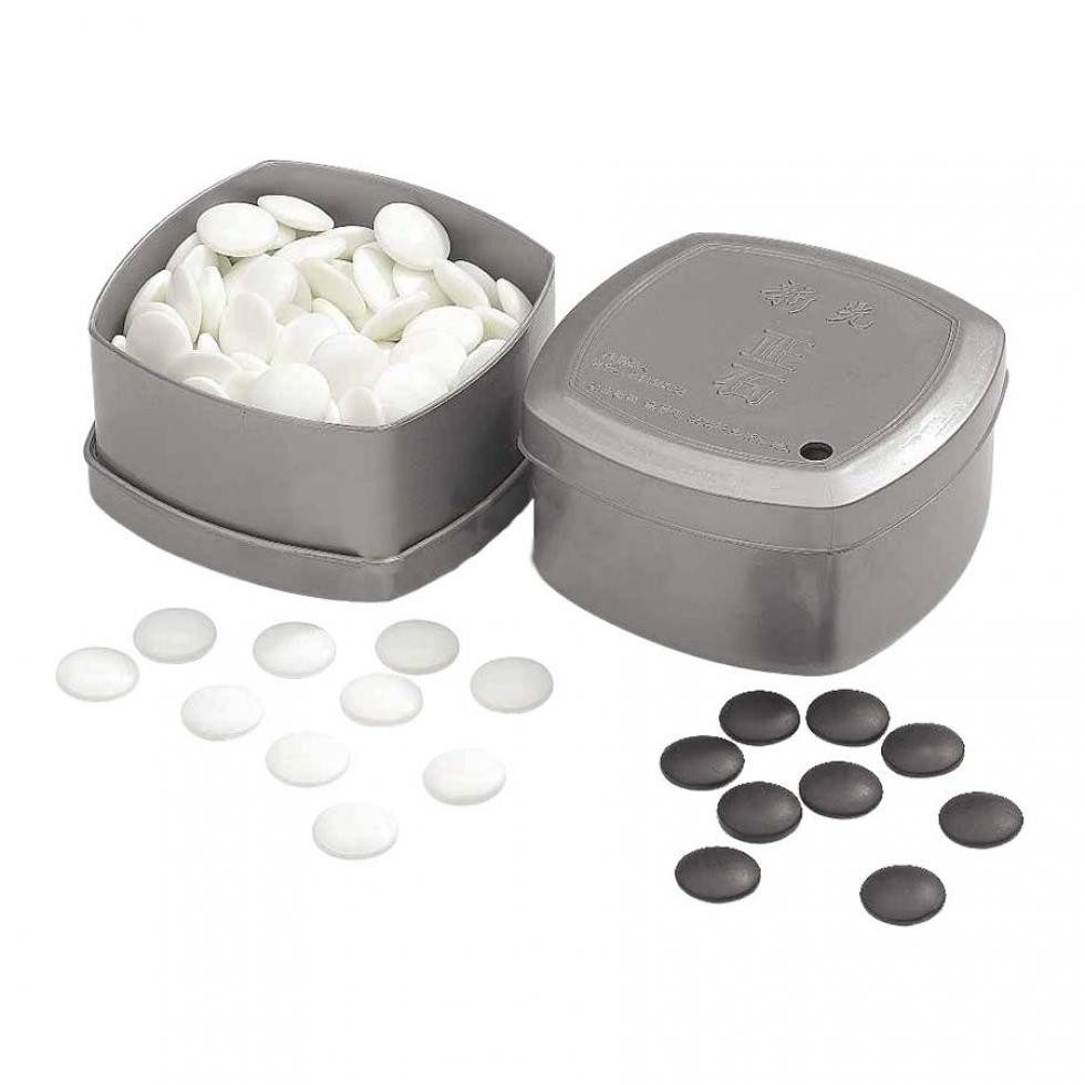 Philos Spiel, Go-Spielsteine aus Glas - Set schwarz und weiß