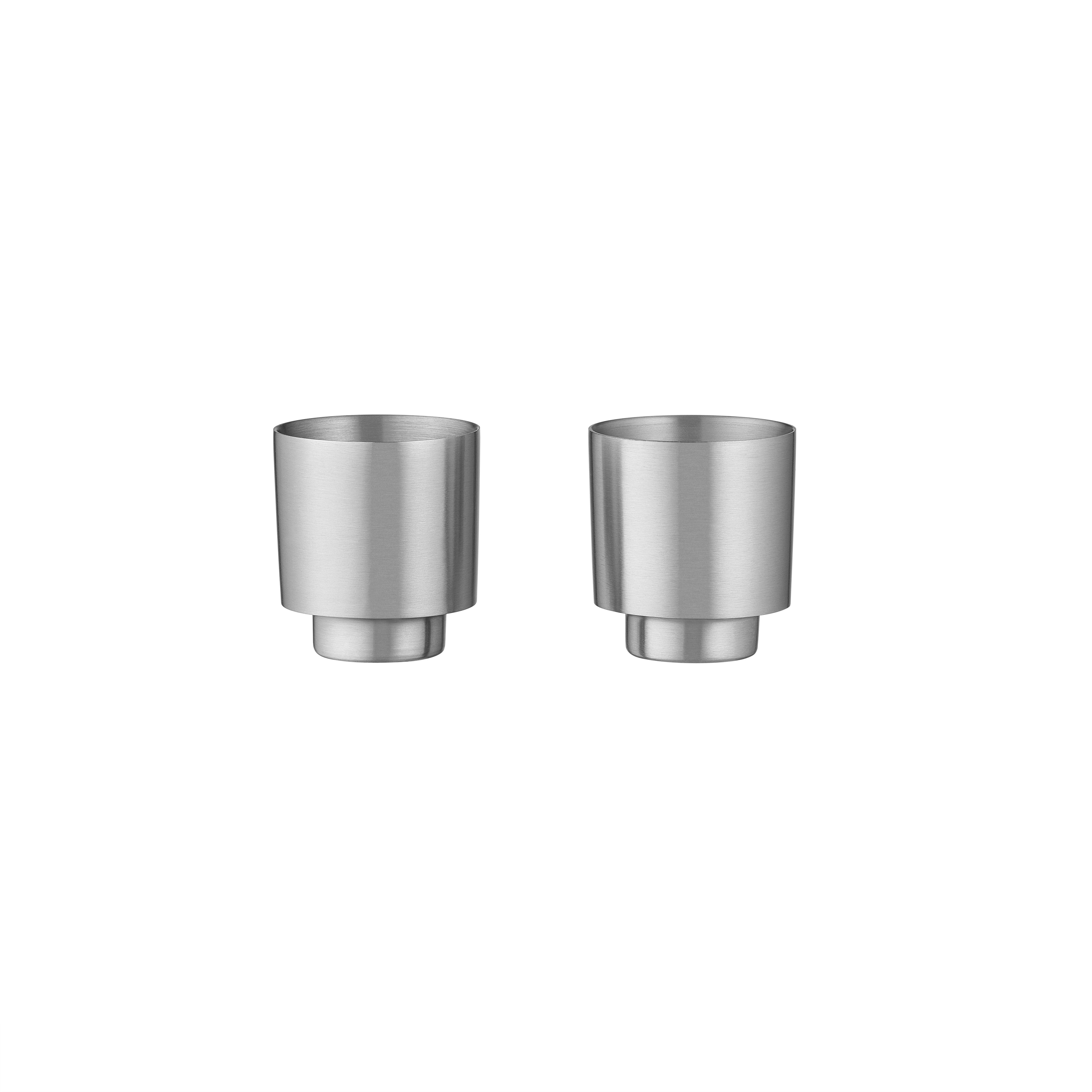 blomus Tasse 2er Set -MAKOTO STEEL- Kaffeetasse, Espressotasse, Teetasse, 2-tlg., doppelwandig, thermofunktion, zeitloser Edelstahl